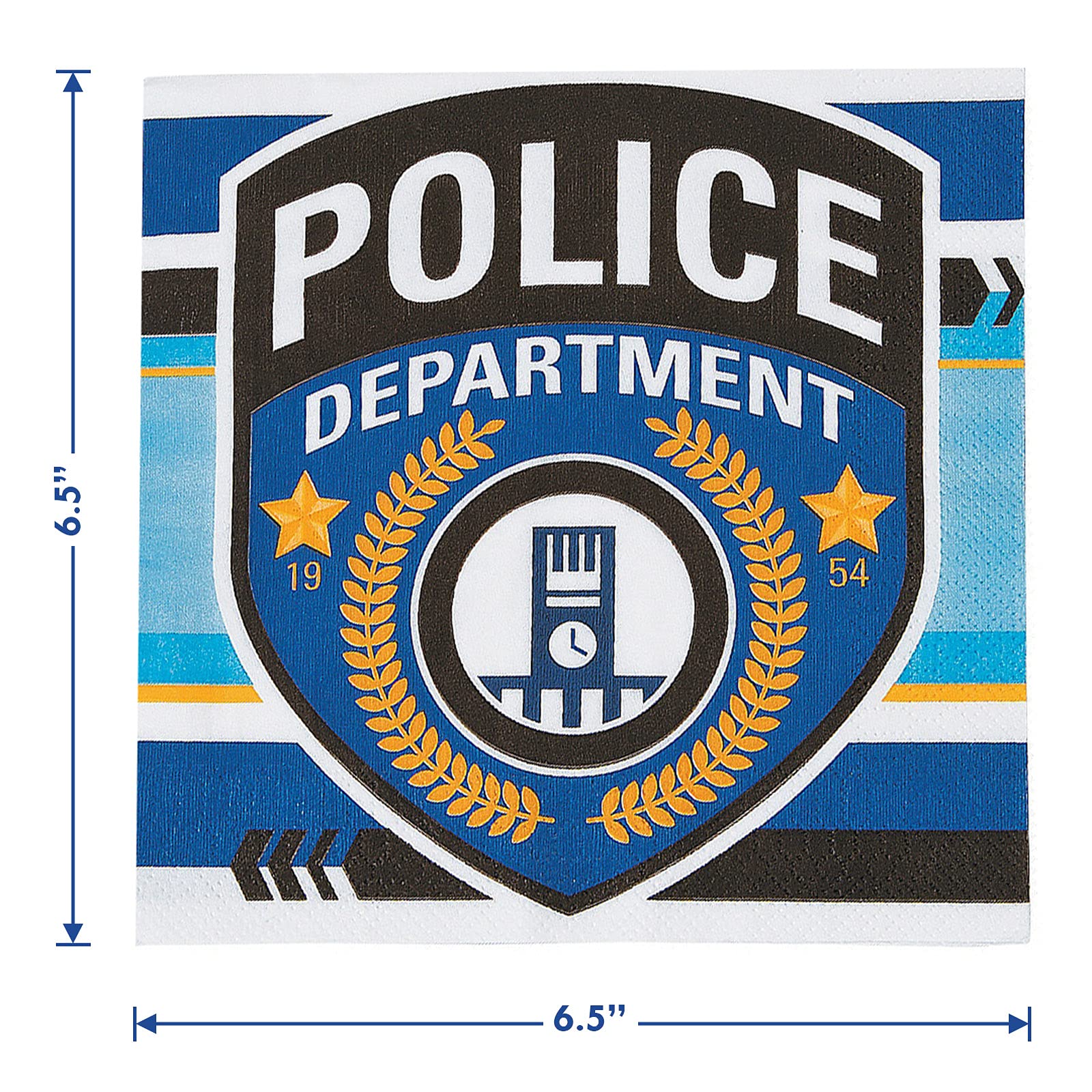 Police Officer Party Supplies - 16-Pack Police Uniform Shaped Plates & Napkins for Birthday, Themed Events & Law Enforcement Celebrations