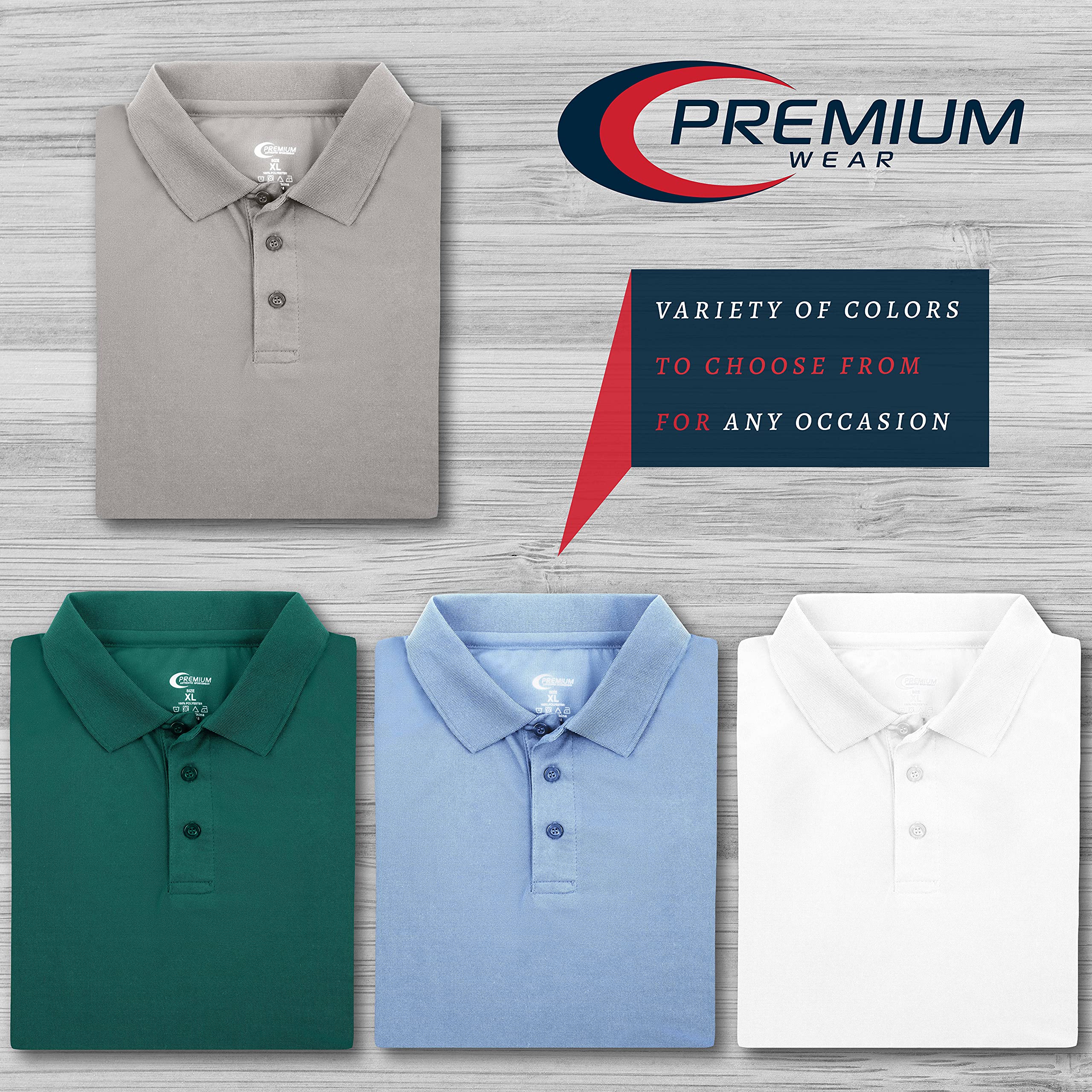 Premium Moisture-Wicking Men's Polo Shirt - Breathable Quick-Dry Performance Golf & Casual Wear for Active Lifestyles