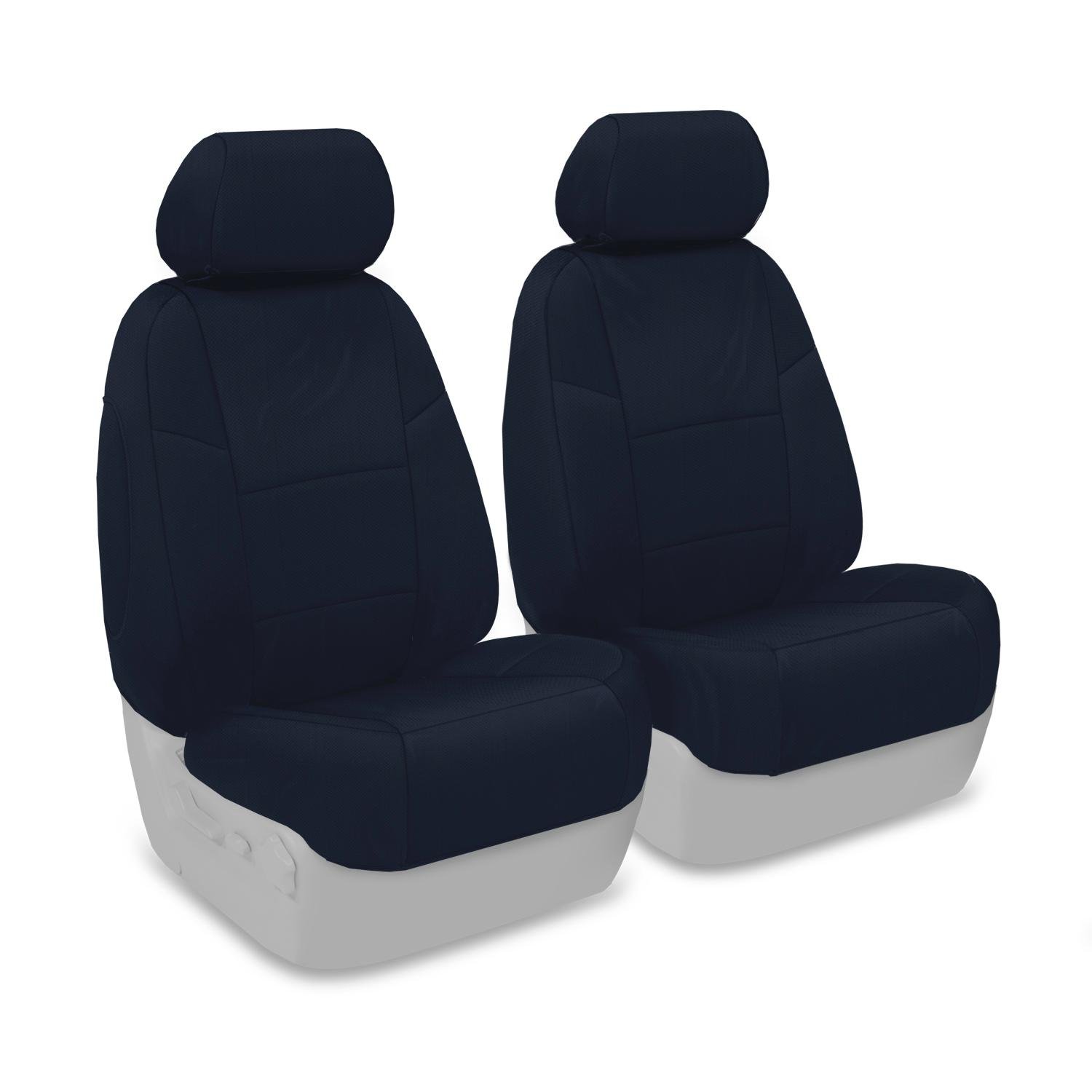Coverking Custom Fit 50/50 Bucket Seat Covers for Toyota Tacoma, Tundra & Hilux - Premium Polycotton Drill Fabric (Navy Blue) - Durable Protection for Work Trucks & Off-Road Adventures