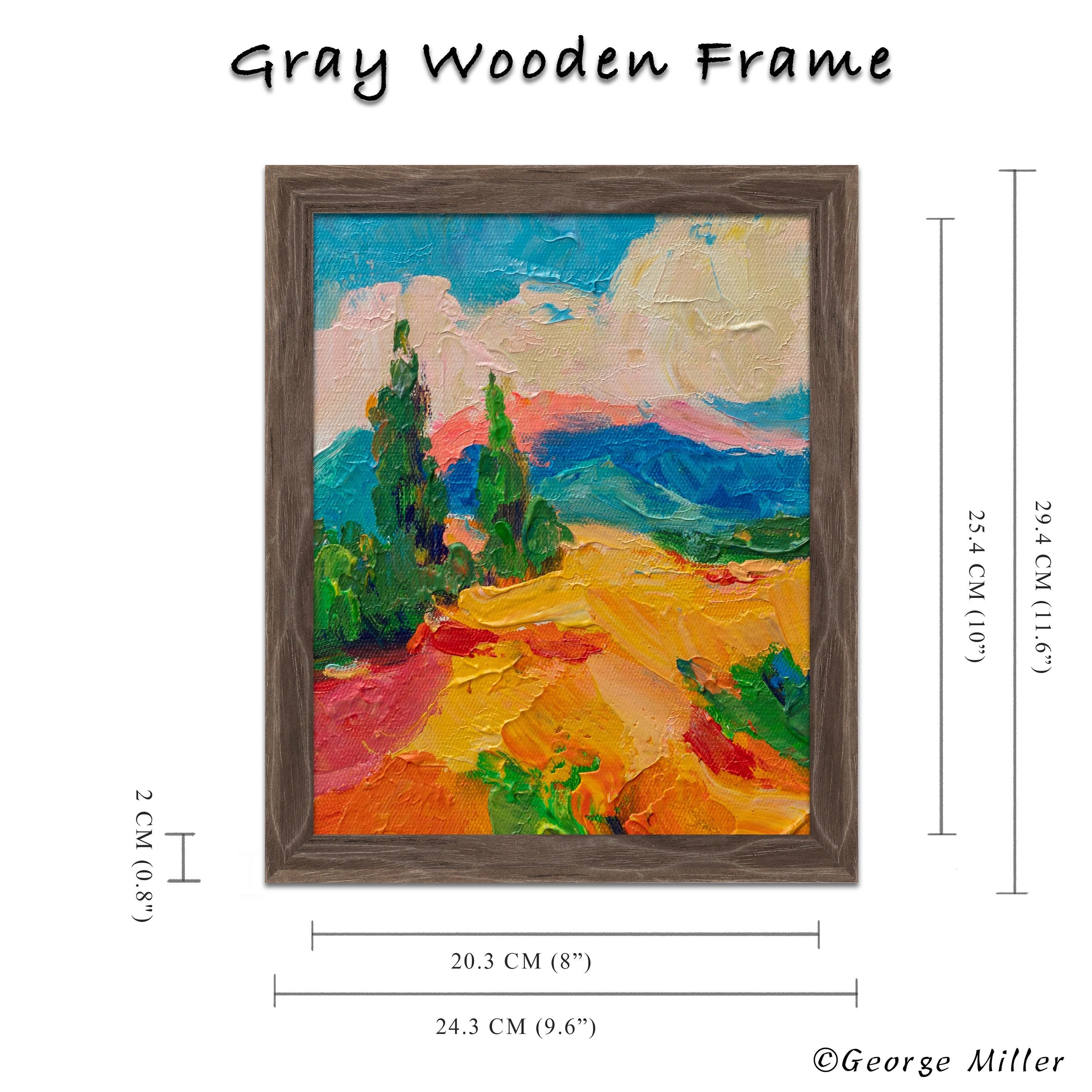 Tuscan Vista Textured Impasto Landscape Oil Painting - Handmade Original Artwork with Vibrant Cypress Trees - Perfect for Living Room, Bedroom or Office Wall Decor