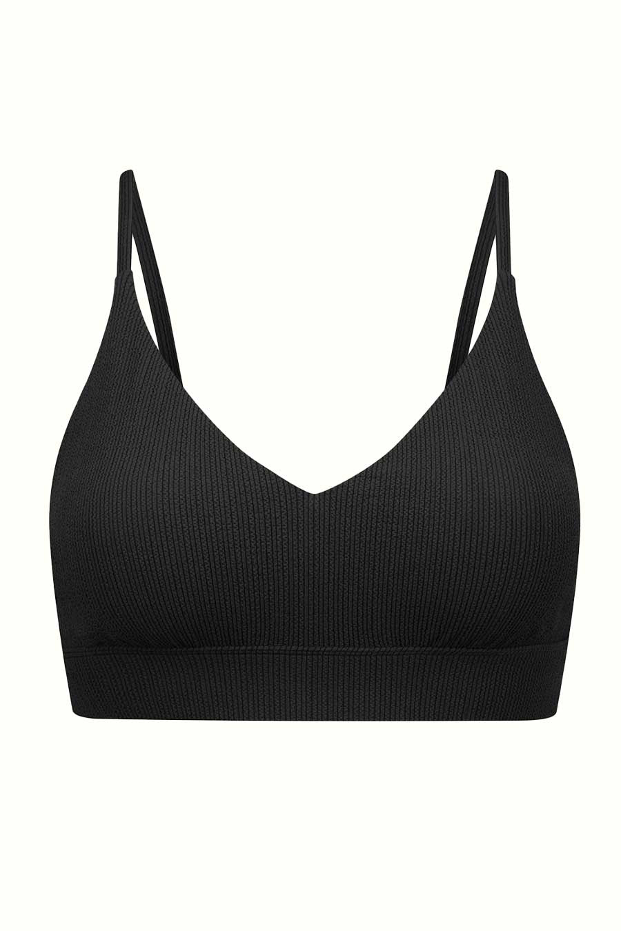 Byron Adjustable Bikini Top - Black Textured Swimwear for Women | Perfect for Beach, Pool & Summer Vacations