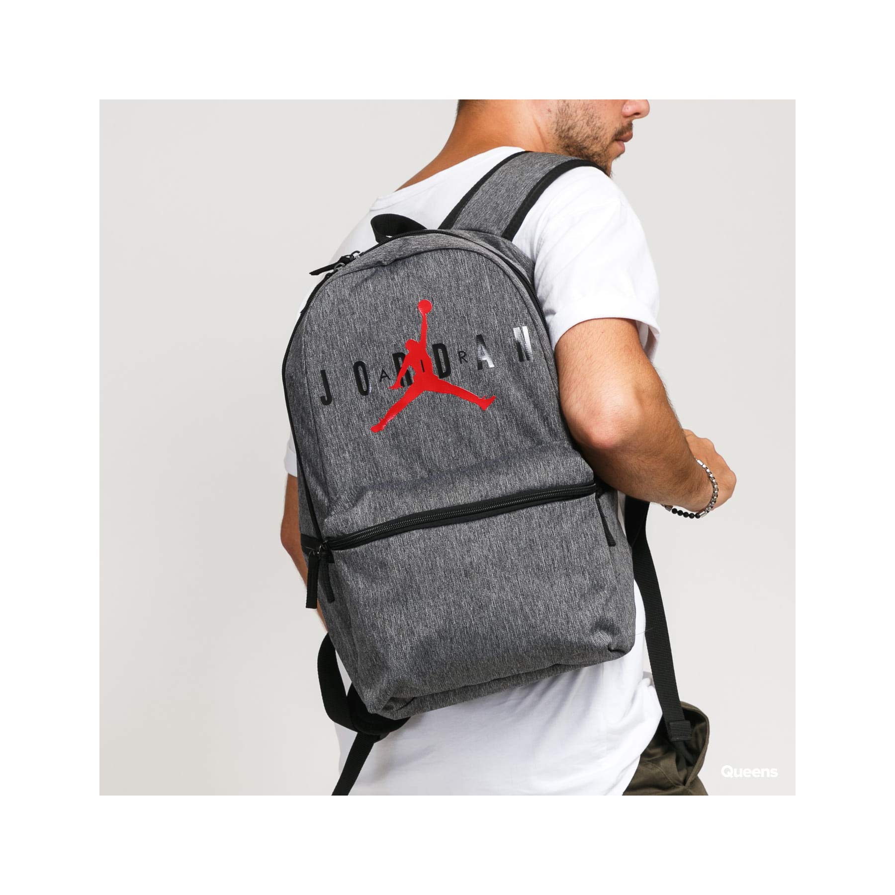 Nike Air Jordan HBR Air Backpack - Lightweight Durable School Backpack for Men & Women, One Size Fits All, Grey - Perfect for College, Travel & Gym