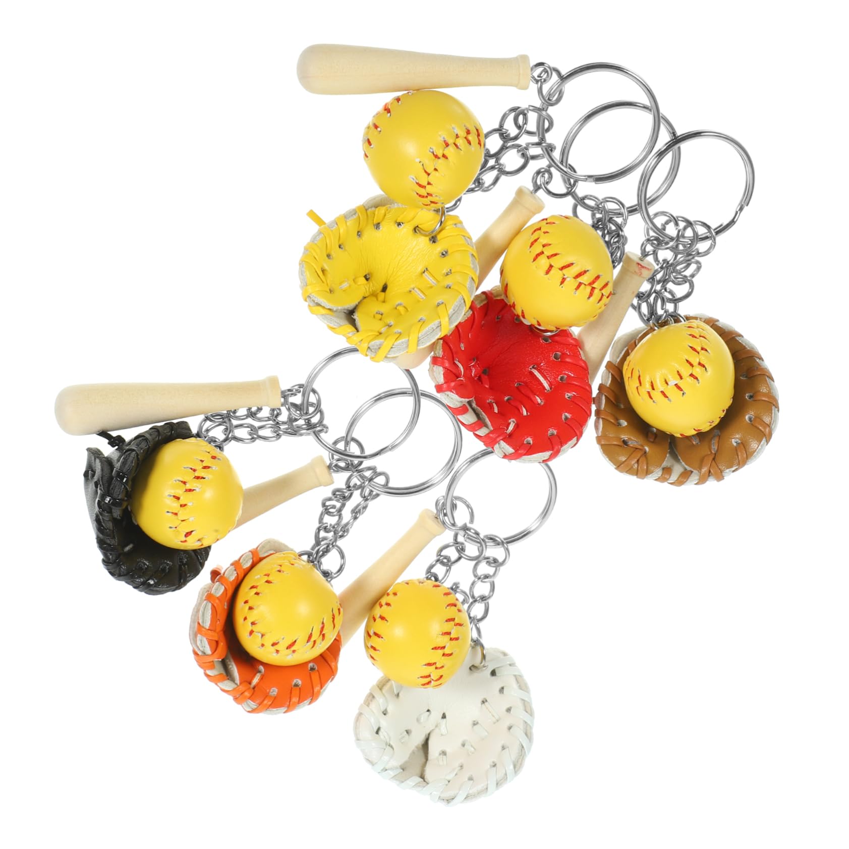 SUPVOX 6pcs Softball Keychains for Women - Stylish Baseball Keyring Lanyard, Decorative Hanging Keychains for Sports Enthusiasts, Perfect for Gifts, Bags, and Everyday Use