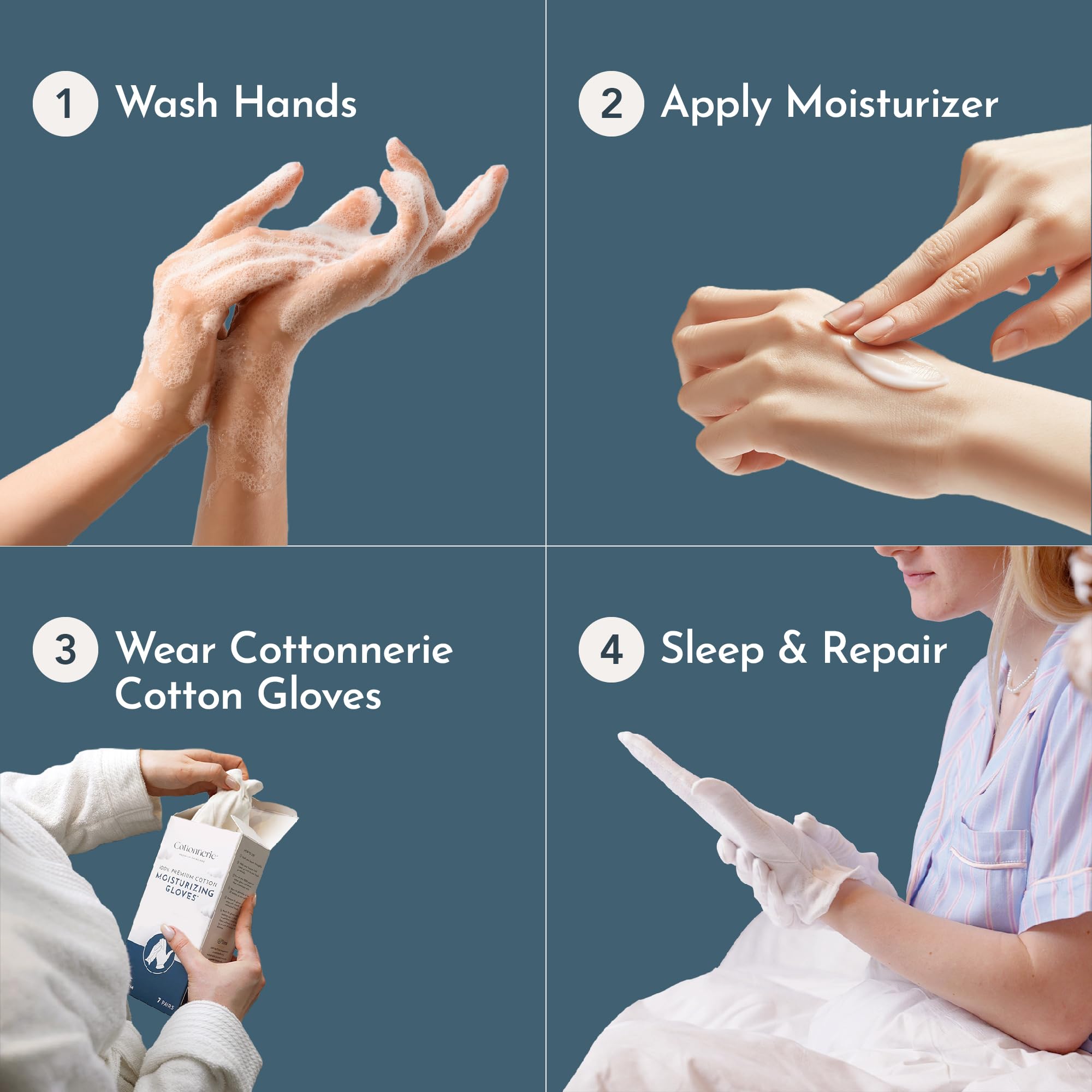 Gaxcoo 7 Pairs Kids Moisturizing Gloves for Dry Hands & Eczema Relief | 100% Premium Cotton Overnight Lotion Treatment for Children (2-5 Years) | Reusable Hand Care for Boys & Girls with Free Washing Bag | Perfect for Nighttime Skincare & Dermatitis Protection