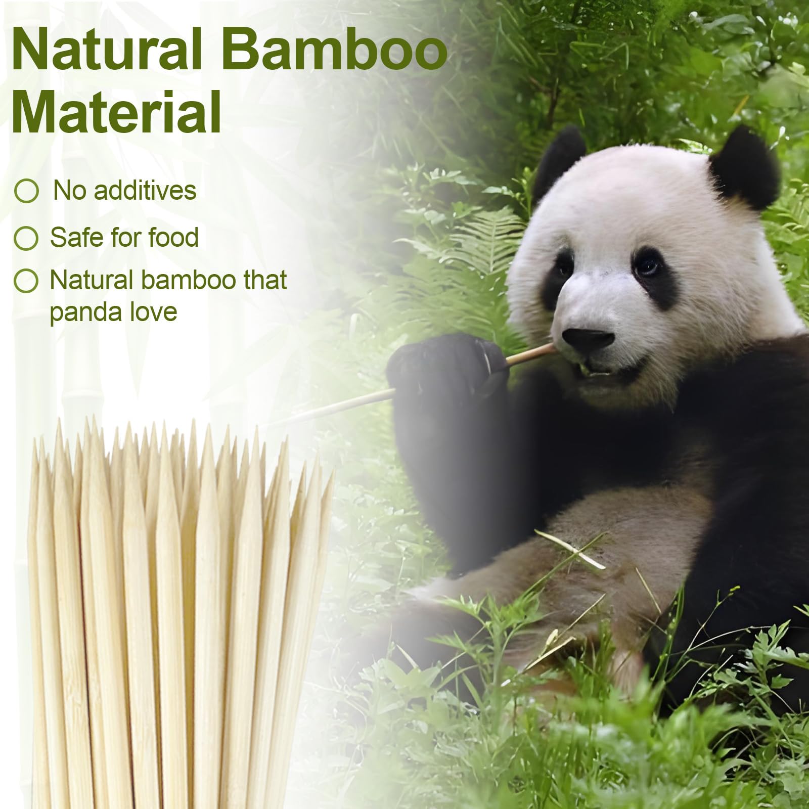 50 Pack 8 Inch Natural Bamboo Candy Apple Sticks - 5mm Skewers for Caramel Apples, Cotton Candy, Cake Pops, BBQ Corn Dogs & Lollipops - Perfect for Halloween, Christmas & Party Dessert Making