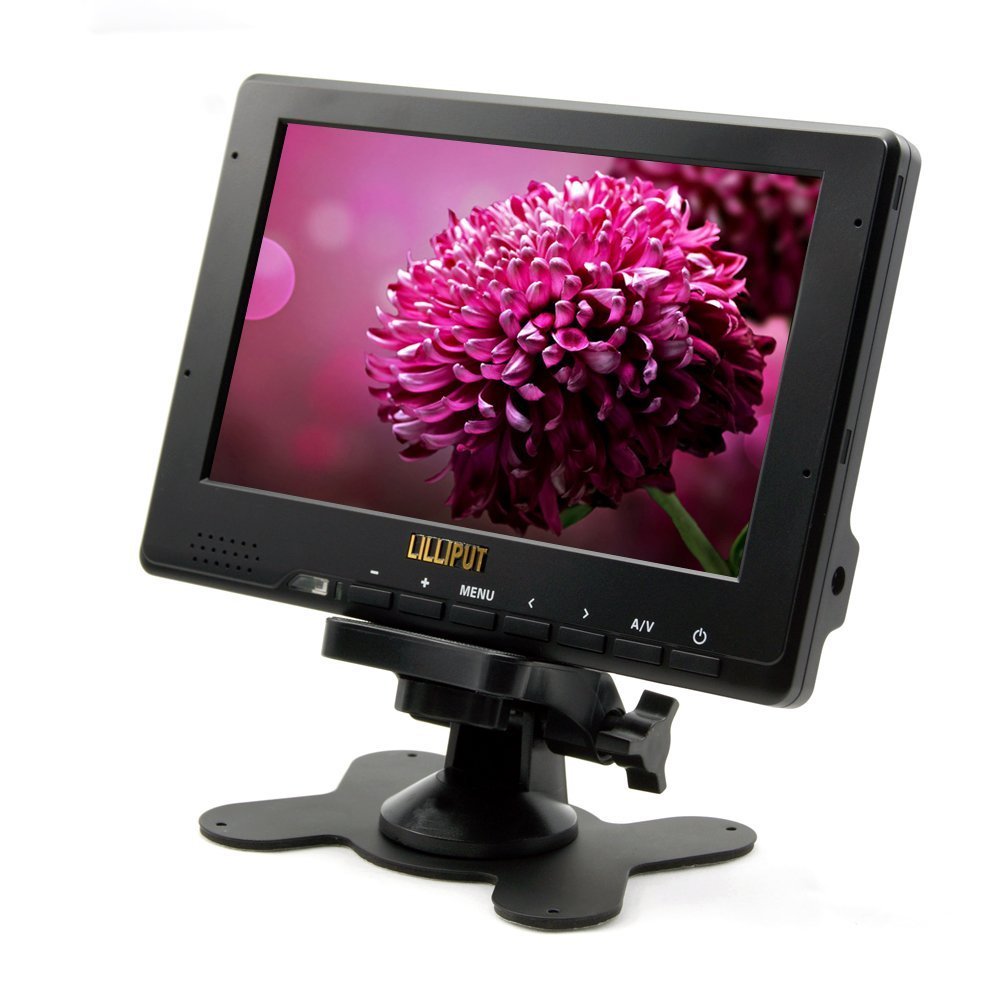 LILLIPUT 7 Inch 667/S HD Camera Monitor with HDMI, YPbPr, AV1/AV2, HD-SDI Input/Output | Color TFT LCD Display | Compatible with F-970 & QM91D Battery Plates | Includes Mini Stand Base & Sun Shade Cover | Perfect for DSLR Filmmaking, Video Production & On-Set Monitoring