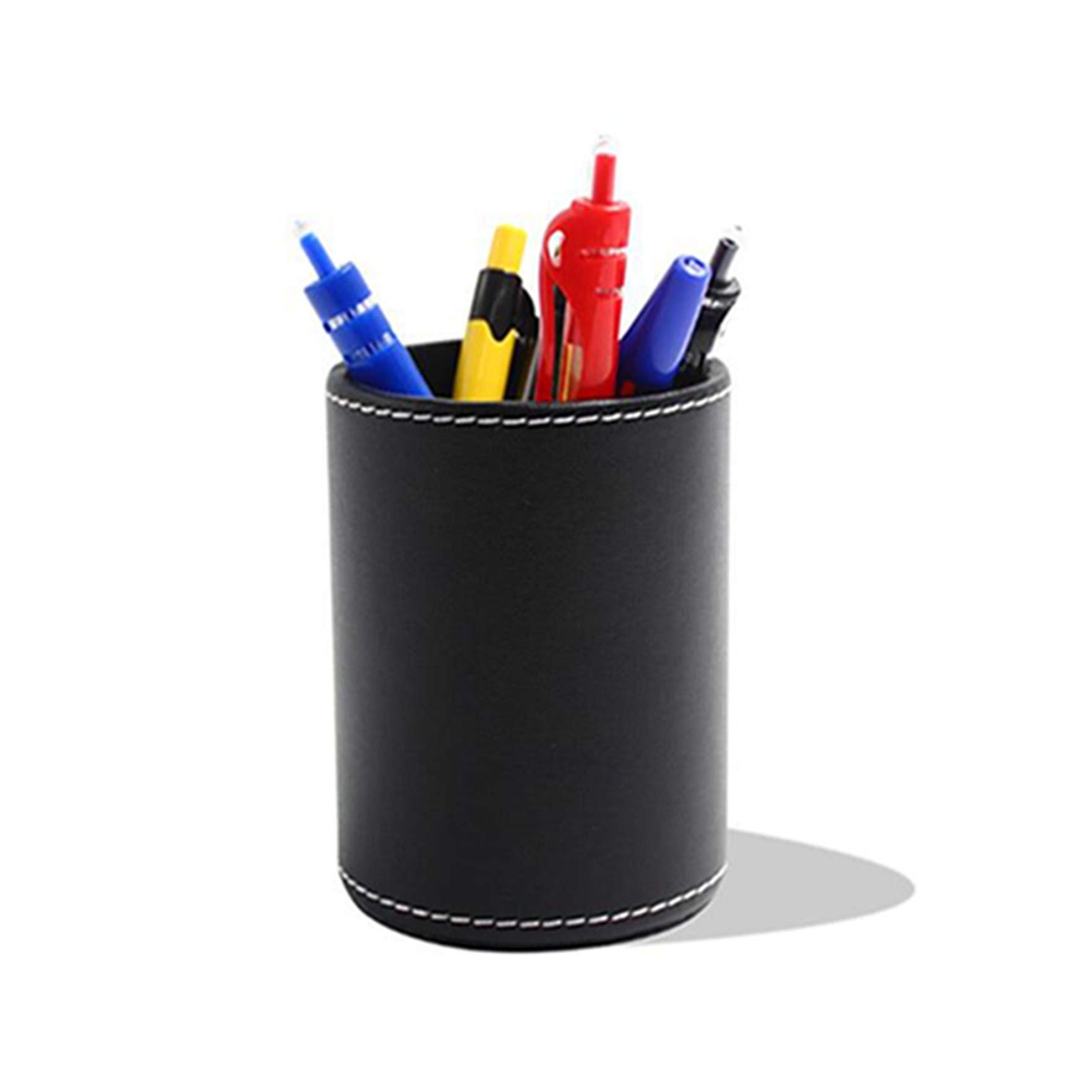 Leather Pen Holder for Desk - Office & Home Stationery Organizer
