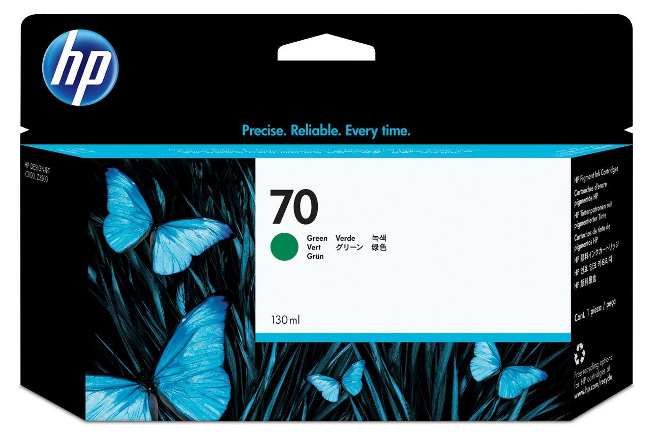 HP 70 Green C9457A 130mL Ink Cartridge - Compatible with HP Designjet Printers | High-Quality Printing for Architectural Drawings, Engineering Plans & Large Format Graphics