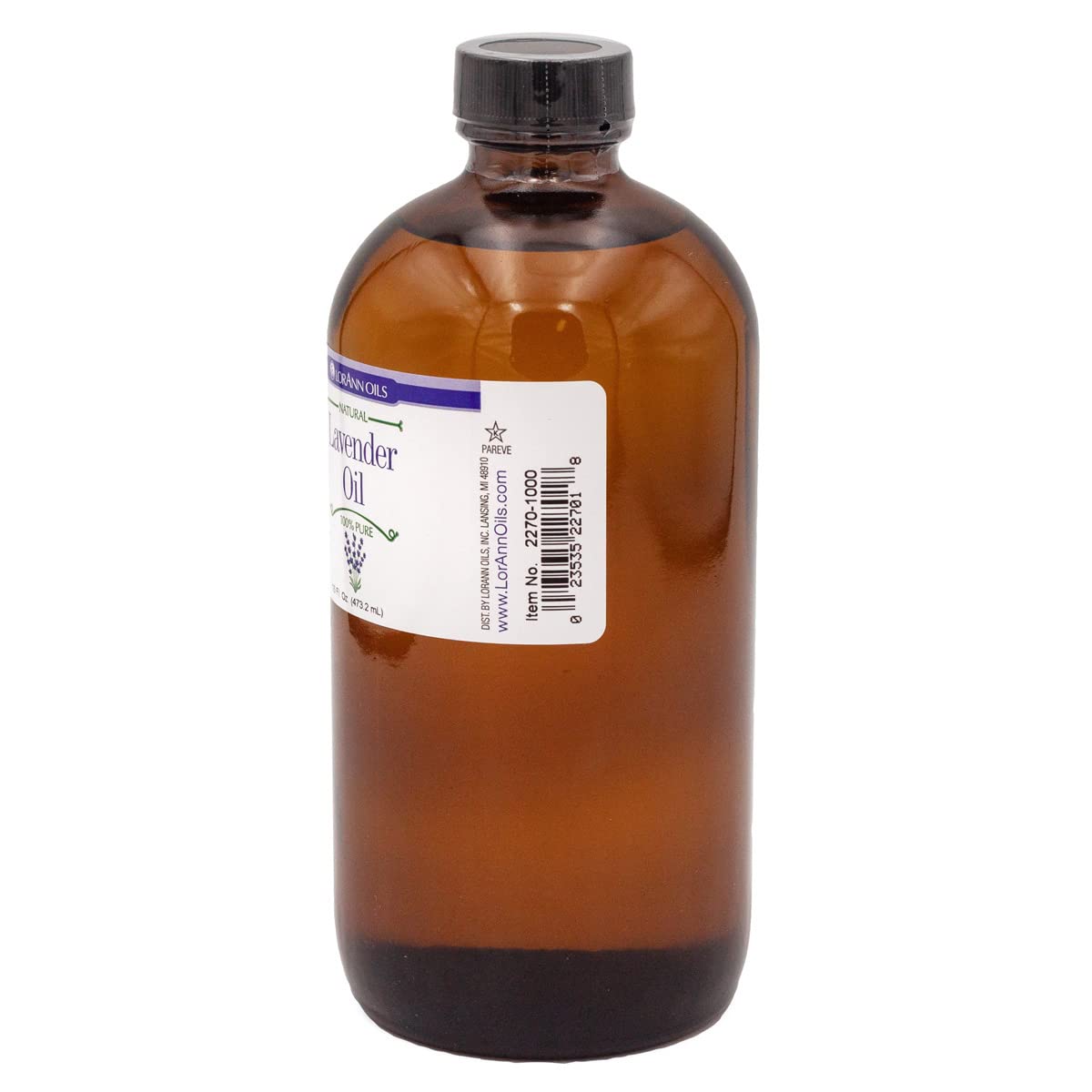 Lorann Oils Natural Lavender Super Strength Flavor Oil - 16oz Bottle for Baking, Candy Making & DIY Cosmetics | Pure Essential Oil for Aromatherapy & Home Fragrance