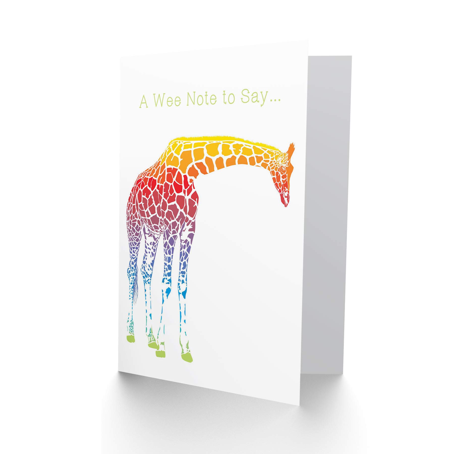 Wee Blue Coo Multi-Colored Giraffe Birthday Greeting Card - Blank Inside for Personal Messages | Perfect for Kids' Birthday Parties & Animal Theme Celebrations
