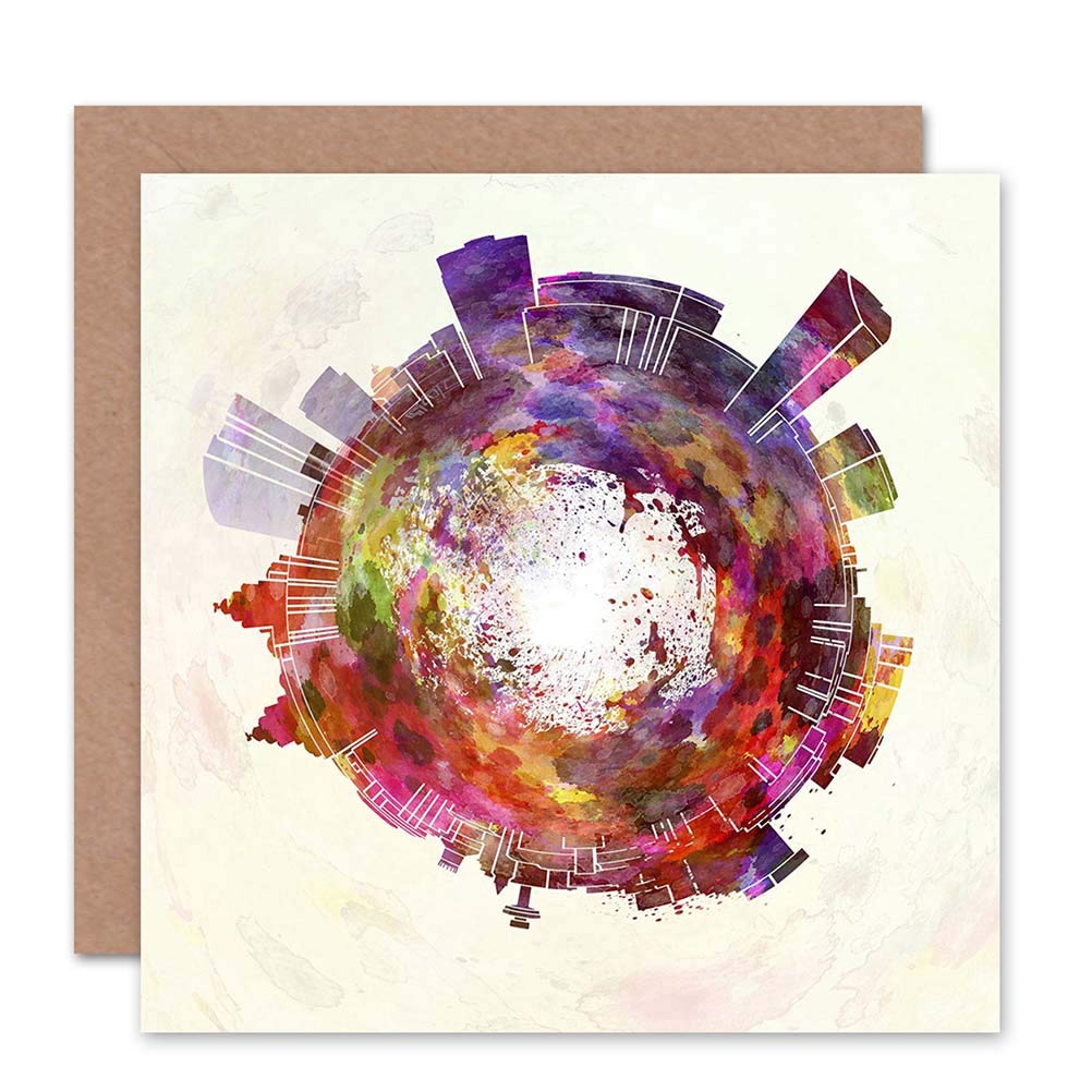 Wee Blue Coo Greeting Card - Liverpool England City Skyline Art Print - Perfect for Birthdays, Holidays & Home Decor