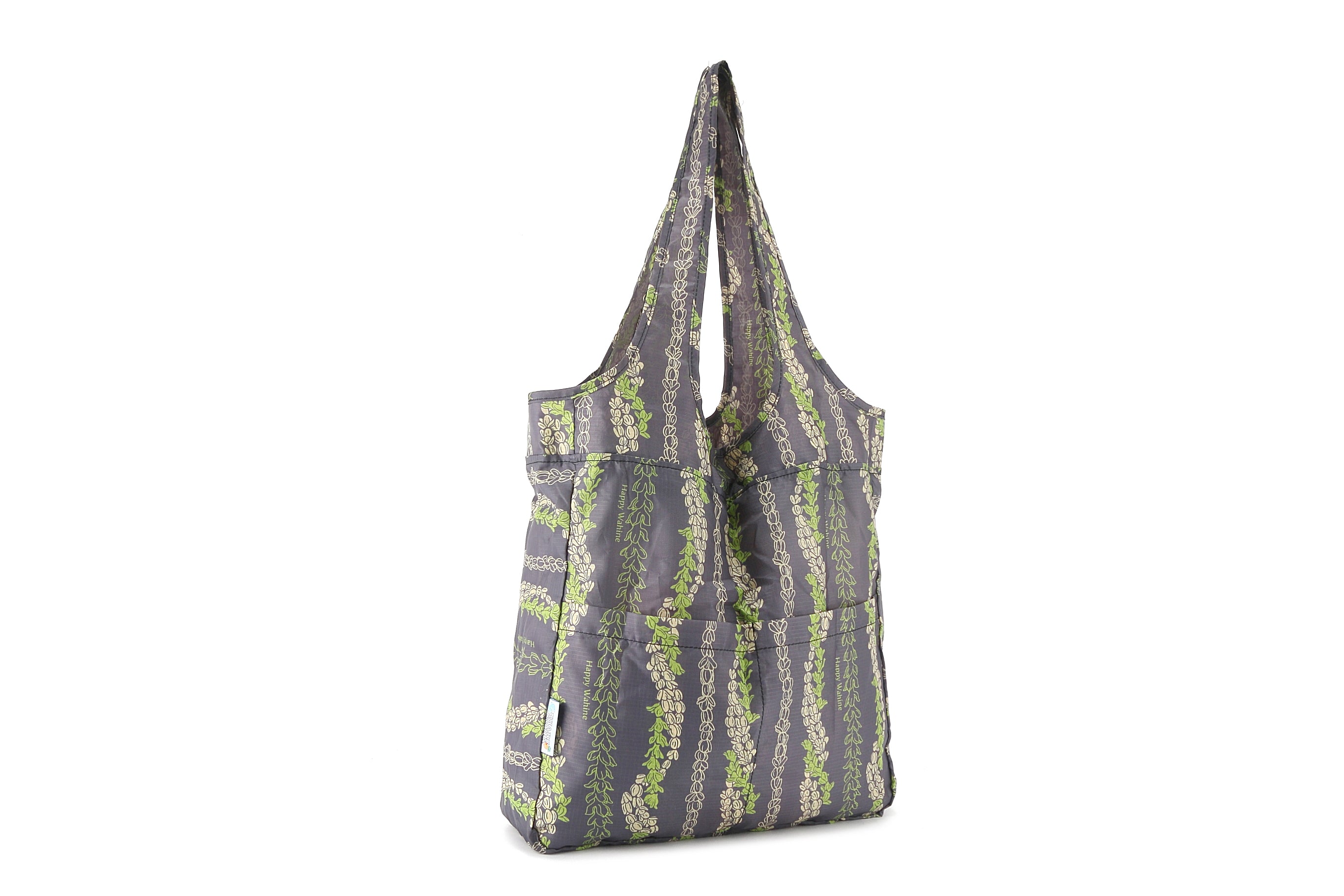 Foldable Reusable Shopping Bag - Jacqueline Pakalana Grey Tote for Groceries, Beach & Travel | Eco-Friendly Collapsible Carryall for Women & Men