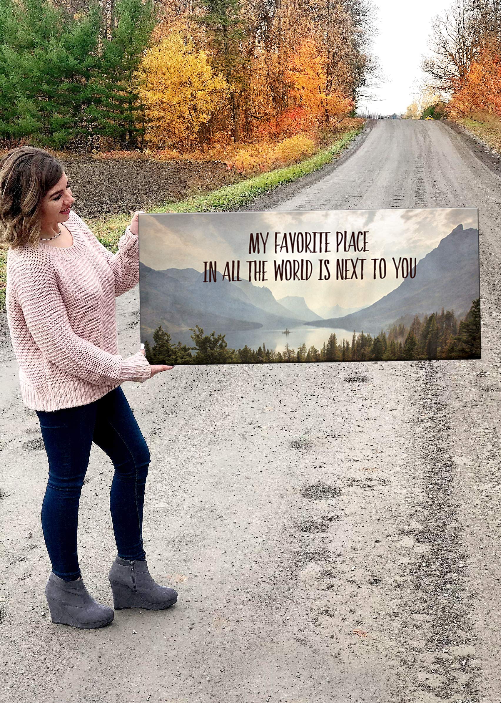 Next To You Couples Wall Art - Romantic Framed Canvas Painting for Bedroom Decor (42x19 Inches) - Perfect Above Bed Wall Decor for Couples, Large Modern Home Artwork for Master Bedroom & Living Room