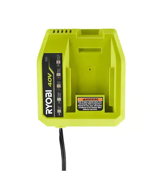 RYOBI 40V Lithium-Ion Battery Fast Charger for Cordless Power Tools - Perfect for Lawn Mowers, Leaf Blowers & Outdoor Equipment
