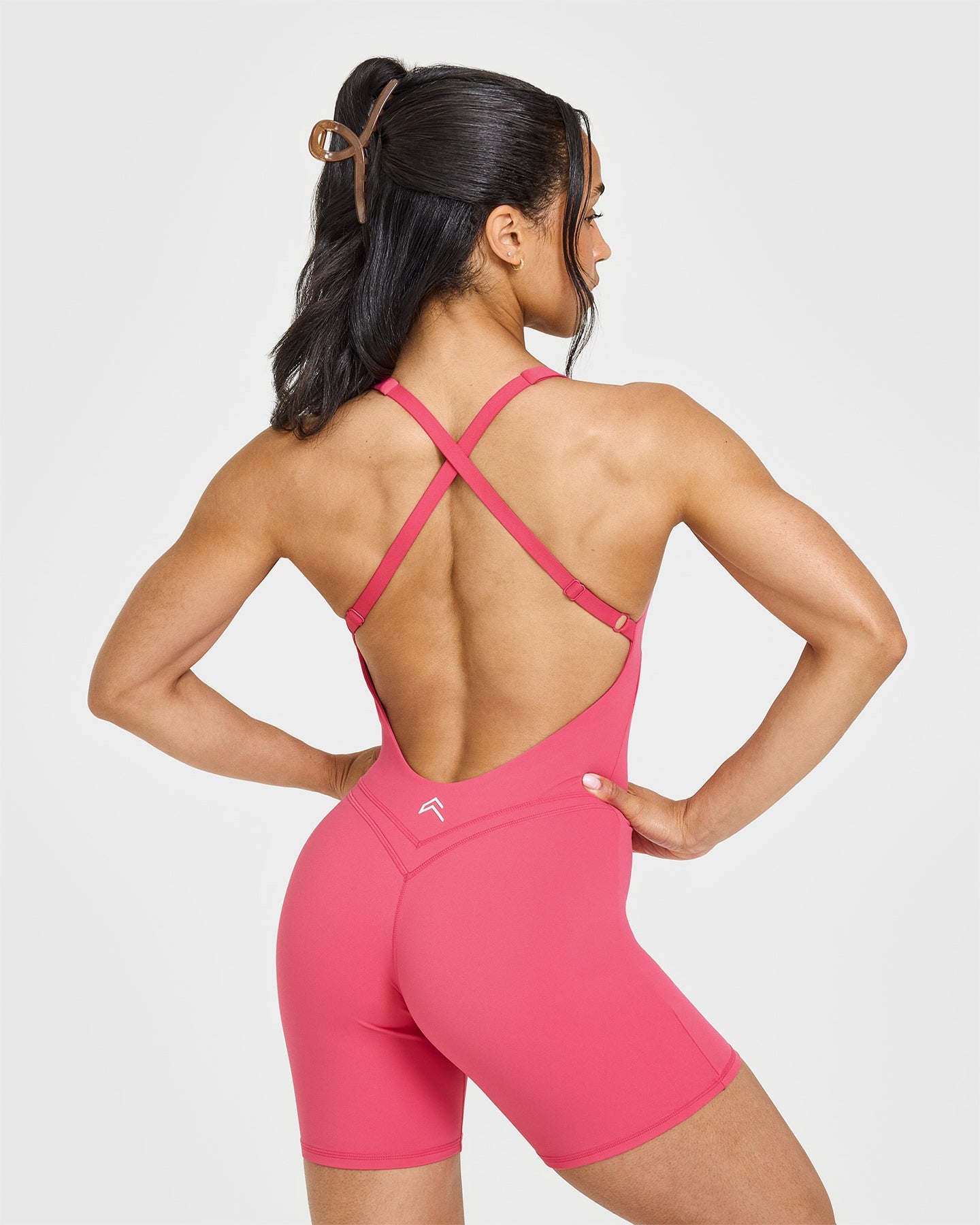 Unified Scoop Back All-in-One Bodysuit | Soft Velvet Pink | Perfect for Yoga, Workouts & Everyday Wear