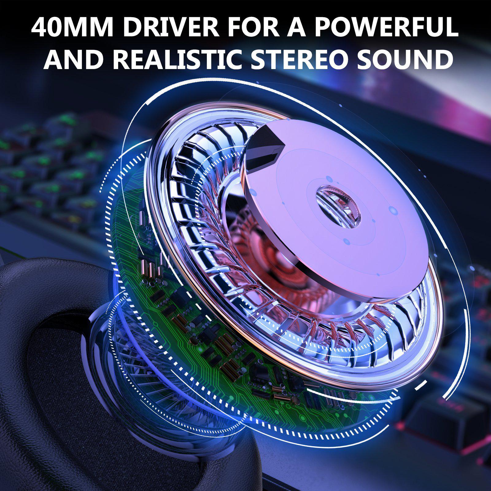 ONIKUMA X7 PRO Wired Gaming Headset with RGB Lights & Noise Cancellation - Perfect for PC, PS4, Xbox Gaming & Online Meetings