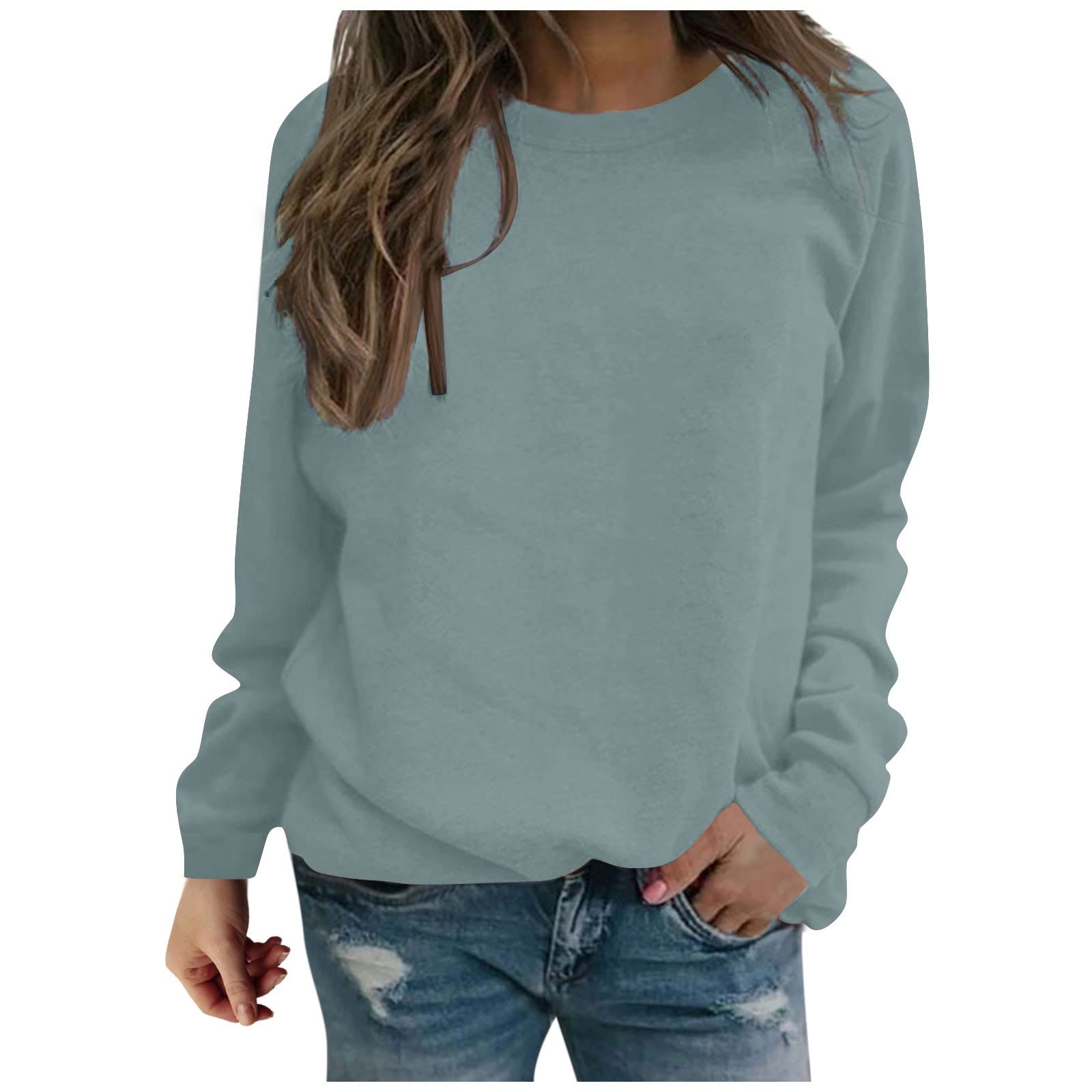 Women's Long Sleeve Halloween T-Shirt - Screw Neck Solid Pullover Top for Autumn | Costume Party, Trick or Treat, Spooky Season Outfit