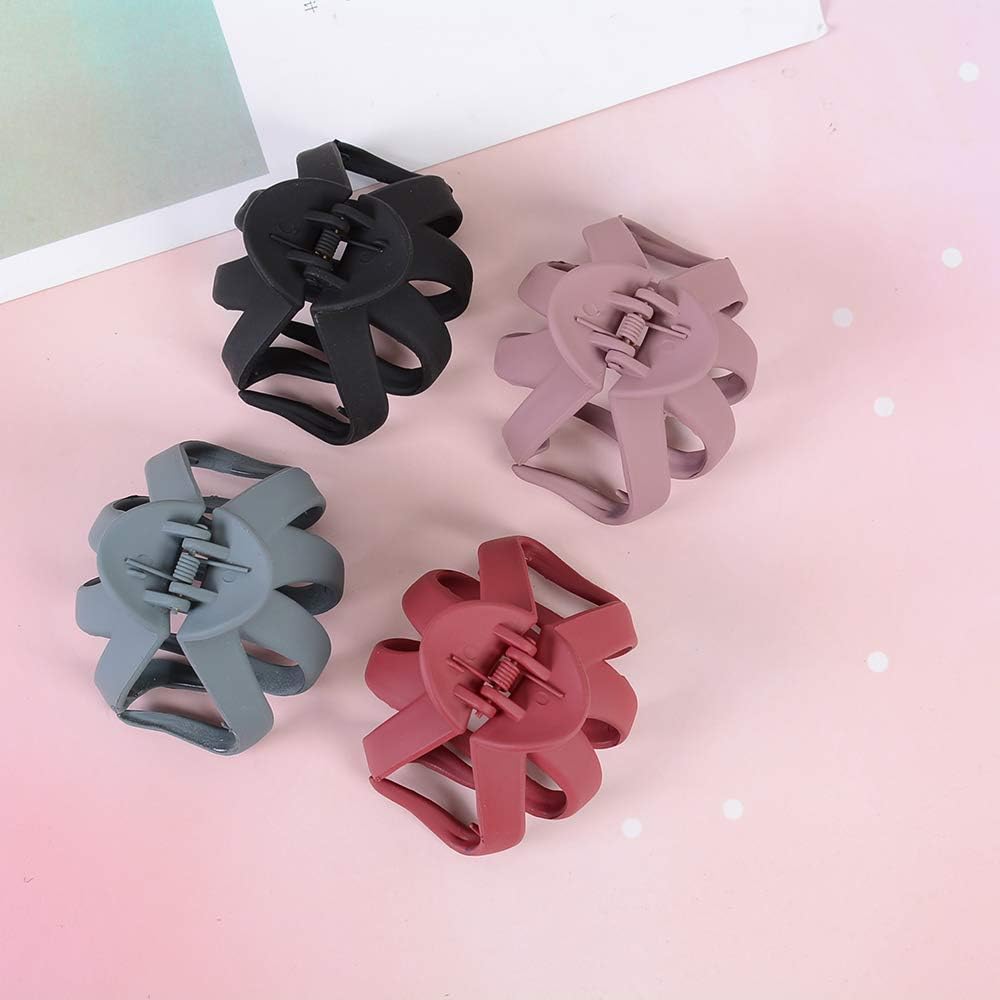 6-Pack Medium Hair Claw Clips for Women - Non-Slip Grip Octopus Jaw Clips, Matte Finish Thick Hair Clips for Daily Hairstyles | Perfect for School, Work, Gym and Travel Hairstyling Accessories