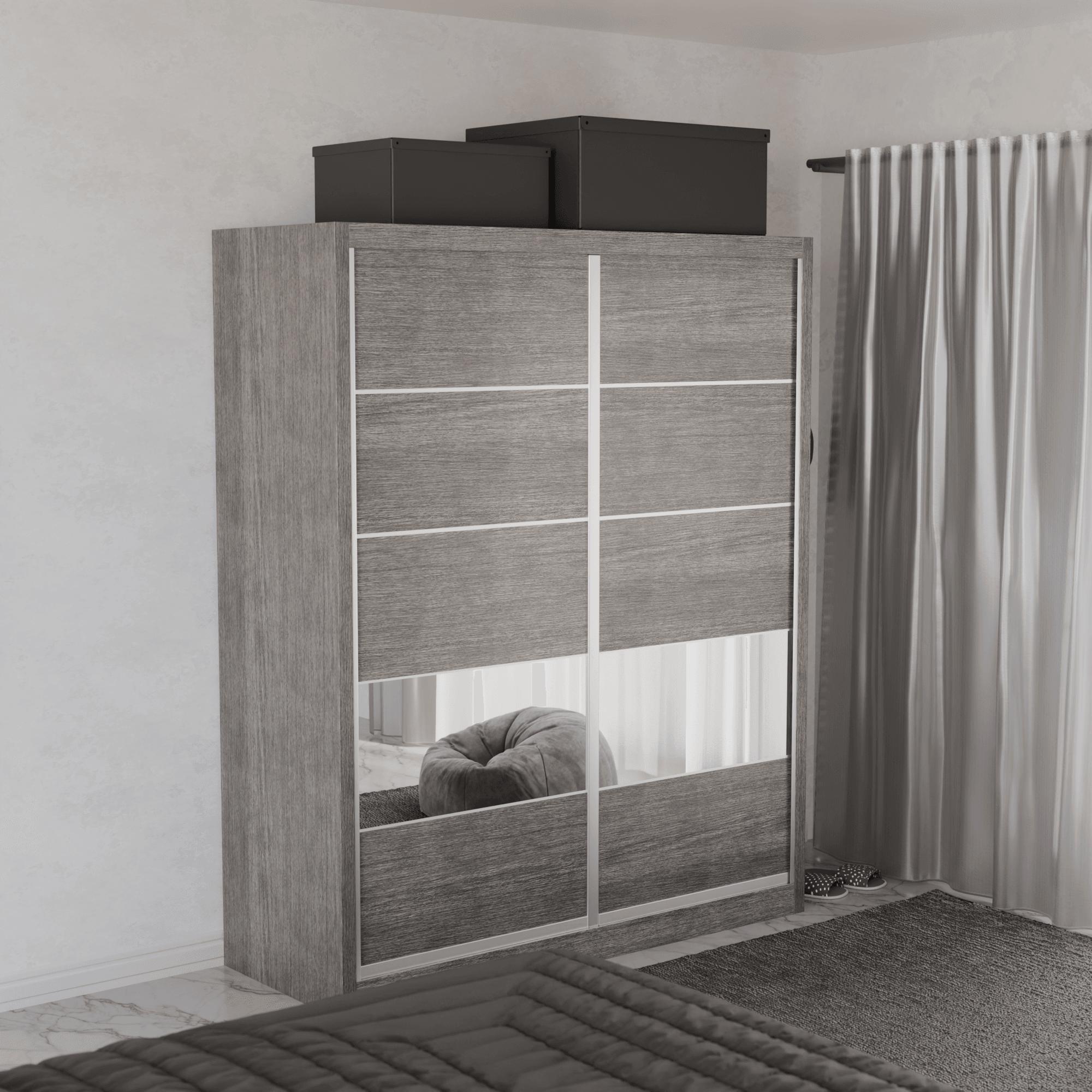 Modolva Modular Wardrobe W02 - Customizable Closet Organizer System with Adjustable Shelves & Hanging Rods for Bedroom, Walk-in Closet & Dorm Room Organization