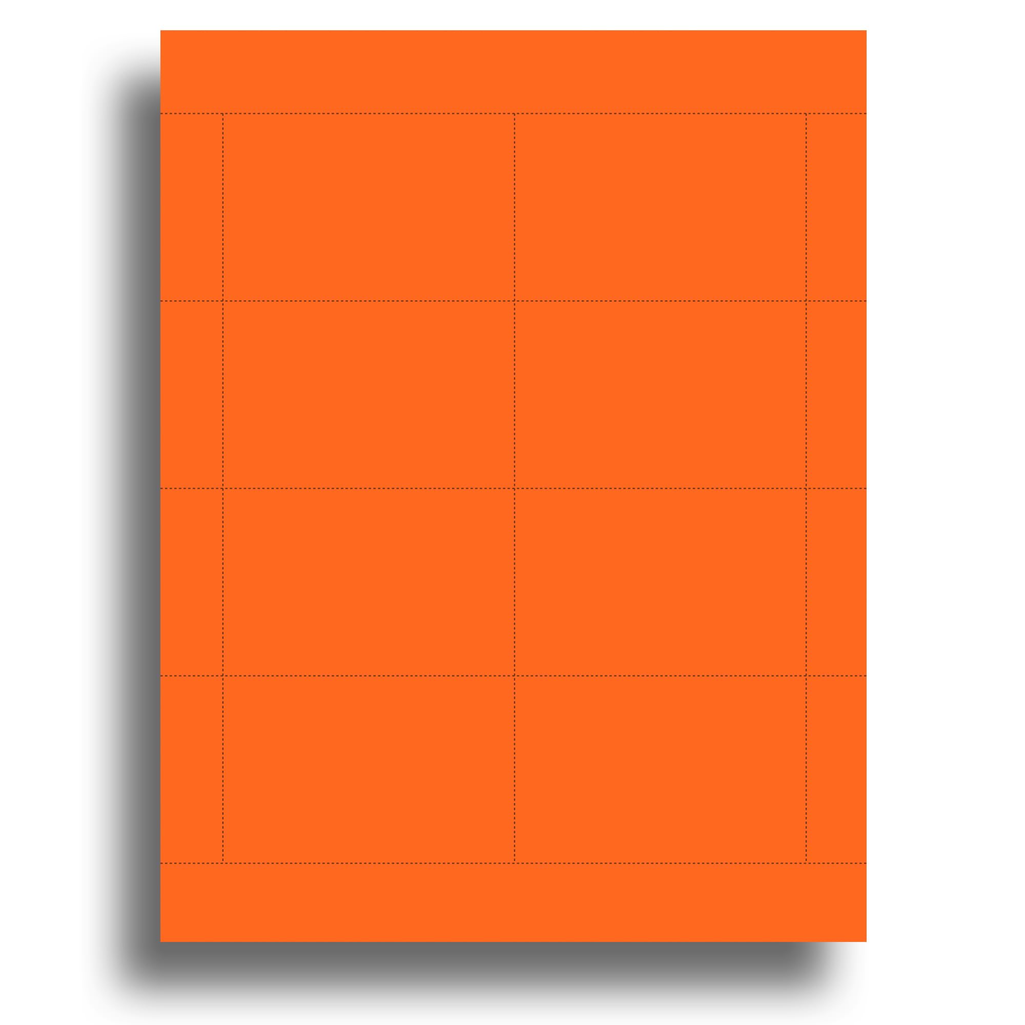 65lb Bright Orange Name Badge Inserts - 2.25