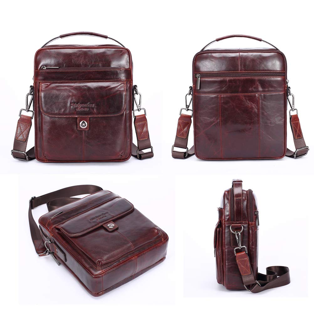 Genuine Leather Messenger Bag for Men - Durable Crossbody Shoulder Bag & Business Briefcase - Perfect for Work, Travel & Daily Commute
