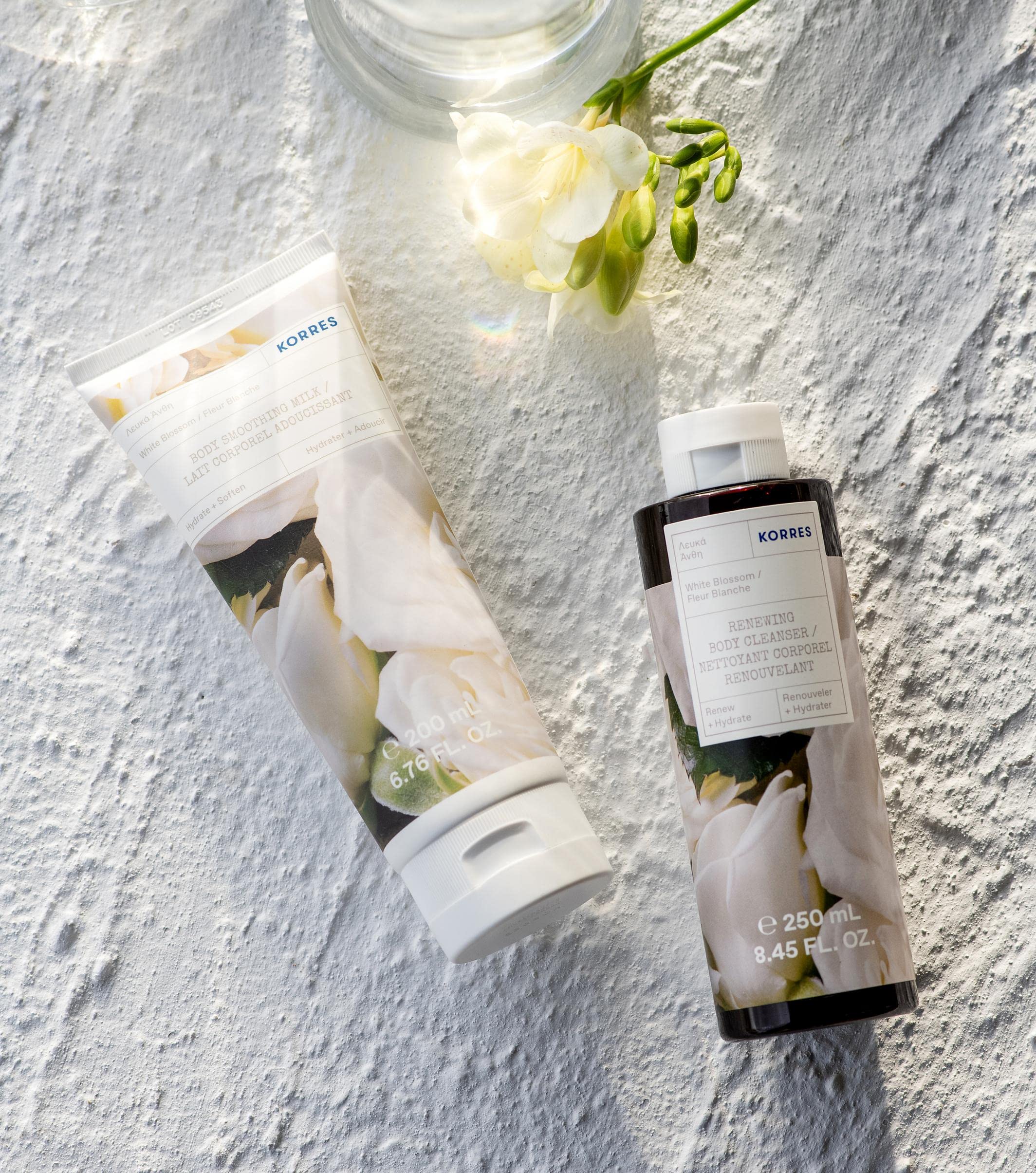 Korres White Blossom Renewing Body Wash - Hydrating & Brightening Shower Gel for Soft Skin | Perfect for Daily Use & Spa-Like Bath Experience