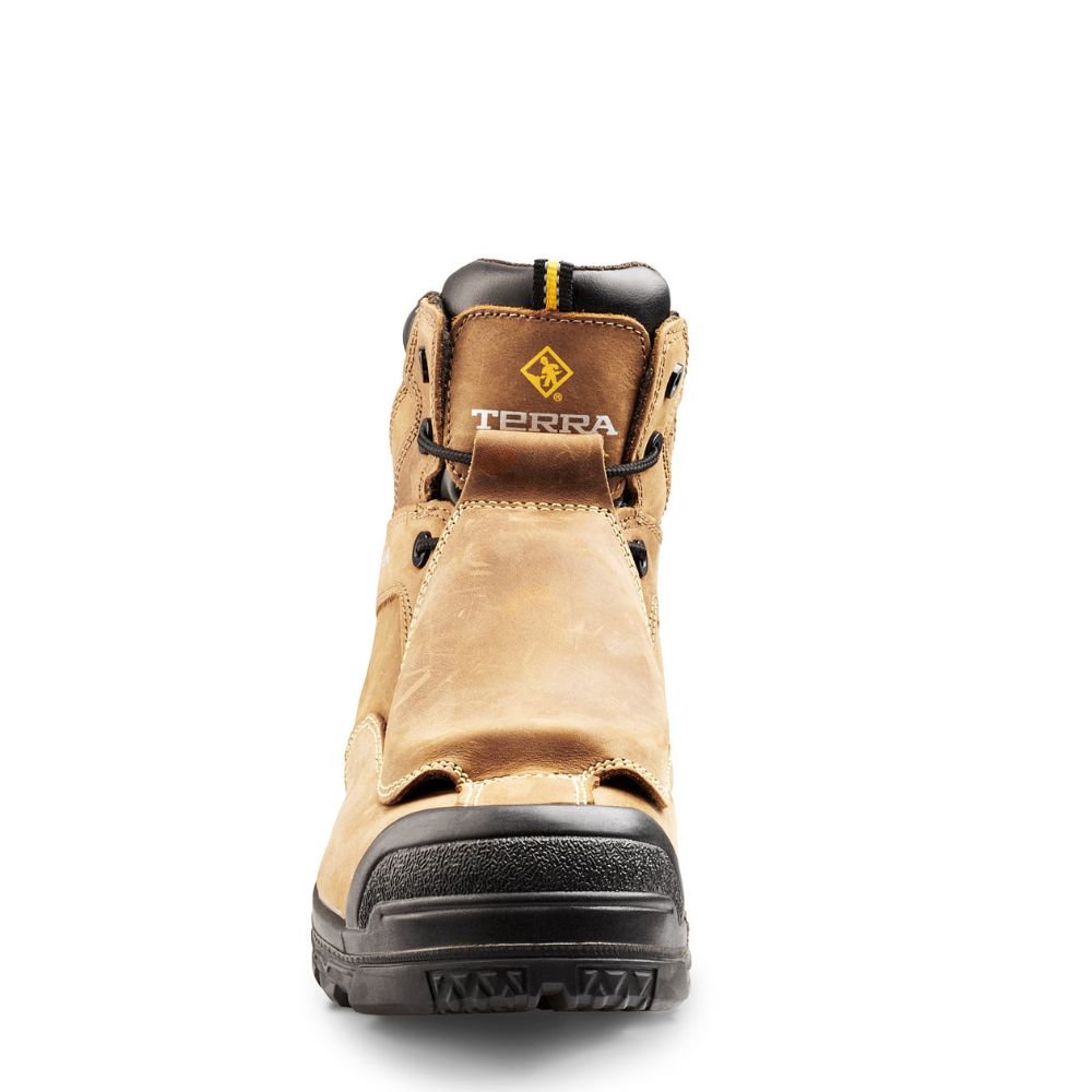 **Terra Barricade Men's 6-Inch Waterproof Composite Toe Work Boot with Metguard (305517) - Durable Safety Boots for Construction, Oil Rig & Heavy Duty Work**