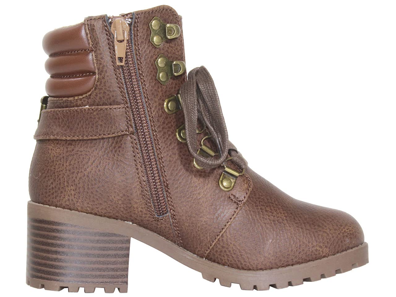 MIA Girl's Lil Annamaria Cognac Leather Shoes for Toddler & Kids - Comfortable Casual & Dress Footwear for School, Play & Special Occasions