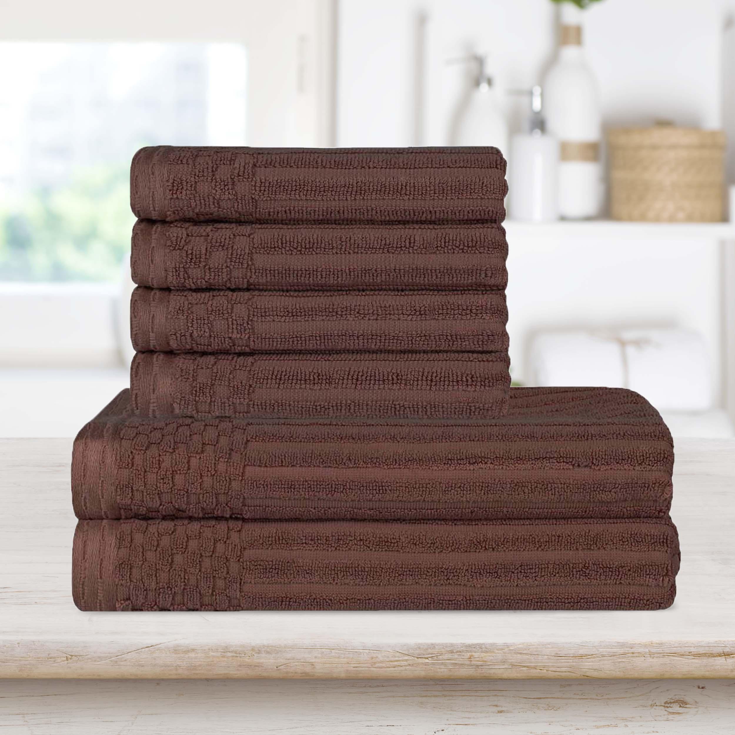 Premium Soho Ribbed Textured Cotton Bath Towel Set - Ultra Absorbent & Quick Dry Hand & Bath Towels for Spa, Gym & Luxury Home Use