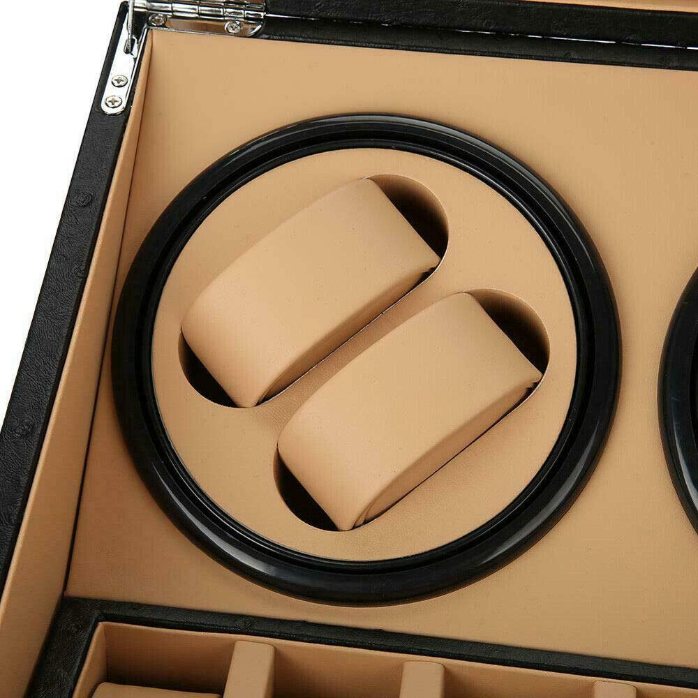 TBVECHI Luxury Automatic Watch Winder & Display Box - 4+6 Watch Storage Case for Men & Women - Perfect for Watch Collectors & Gift Giving - Black (Ideal for Home, Office & Travel Use)