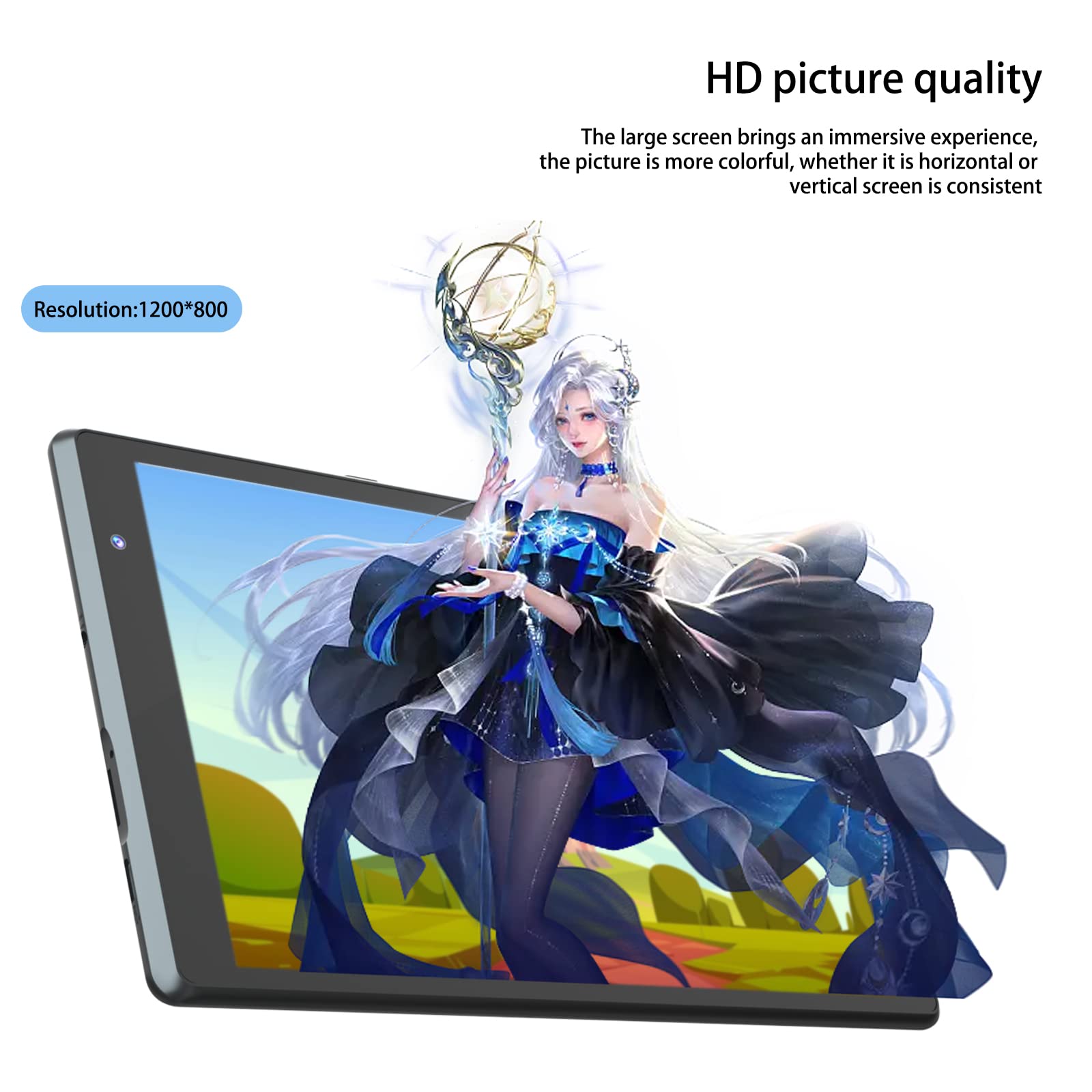8 Inch Android 11 Tablet PC - Quad-Core Processor, 2GB RAM, 32GB Storage, WiFi, IPS HD Display, 4300mAh Battery (Black) - Perfect for Streaming, Gaming & Remote Work