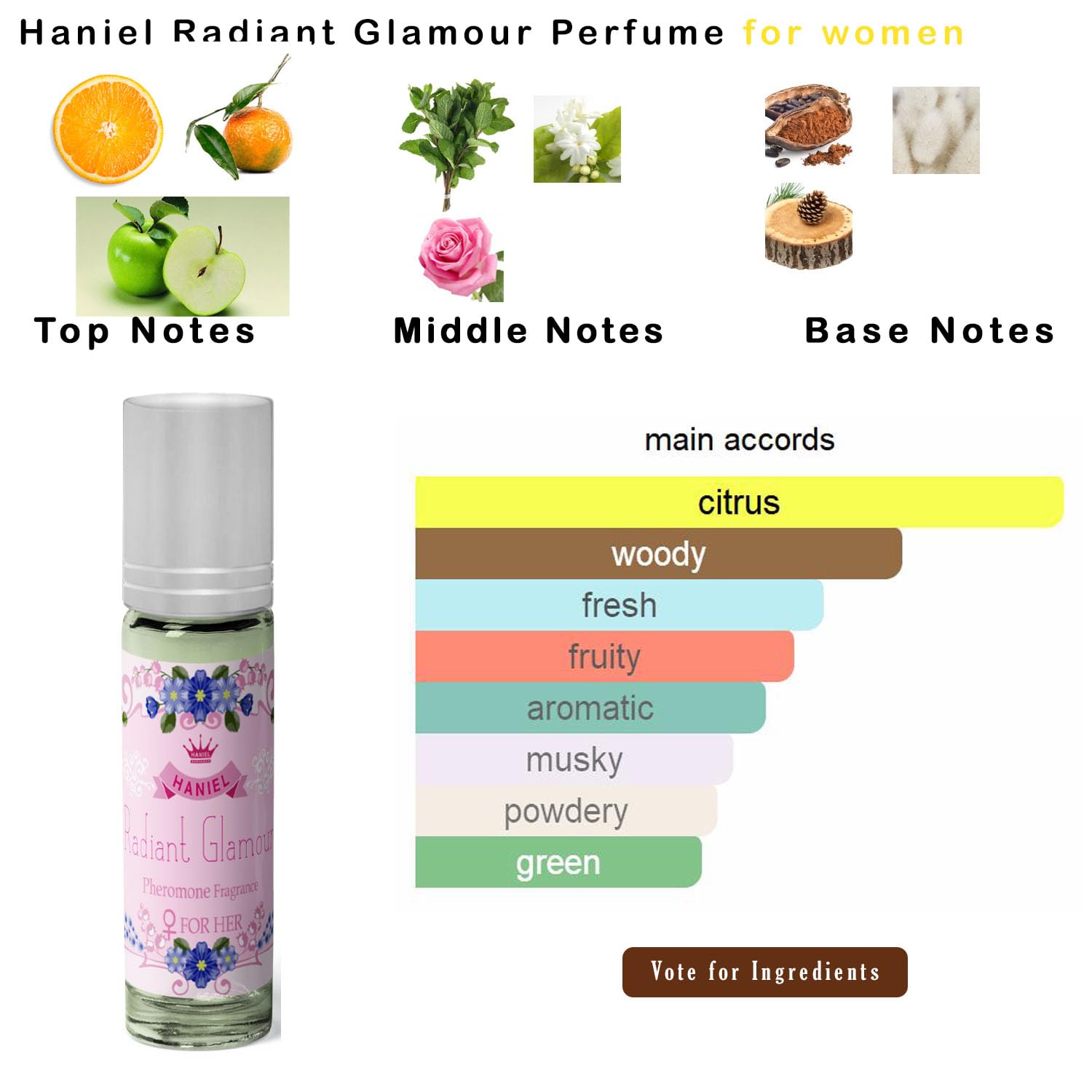 Haniel Perfume Oil Roller for Women - Long Lasting Floral & Fruity Fragrance, Mood Boosting Essential Oil Blend, Perfect for Daily Wear, Date Nights & Special Occasions