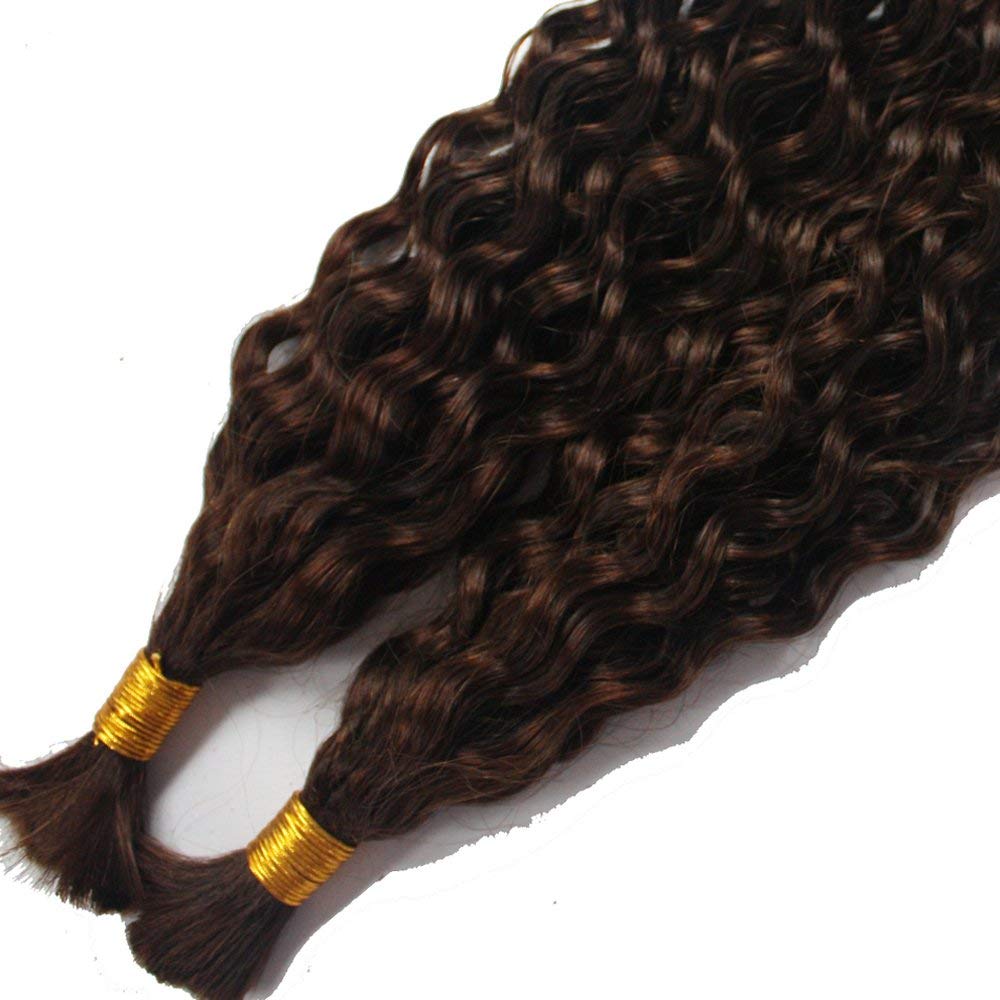 100% Virgin Mongolian Human Hair Extensions - Deep Curly Bulk Hair Weaving for Braiding (2 Bundles, 20inch, Natural Color) | Unprocessed No Weft Human Hair | Perfect for Protective Styles, Weaves & Natural Hair Blending