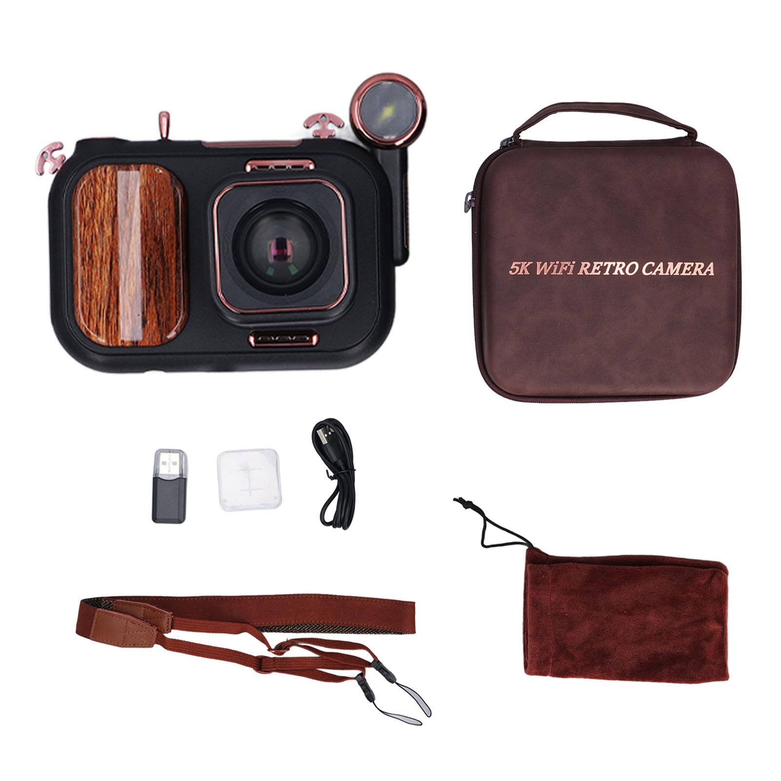 96MP Retro Digital Camera with 5K Video, 3.5