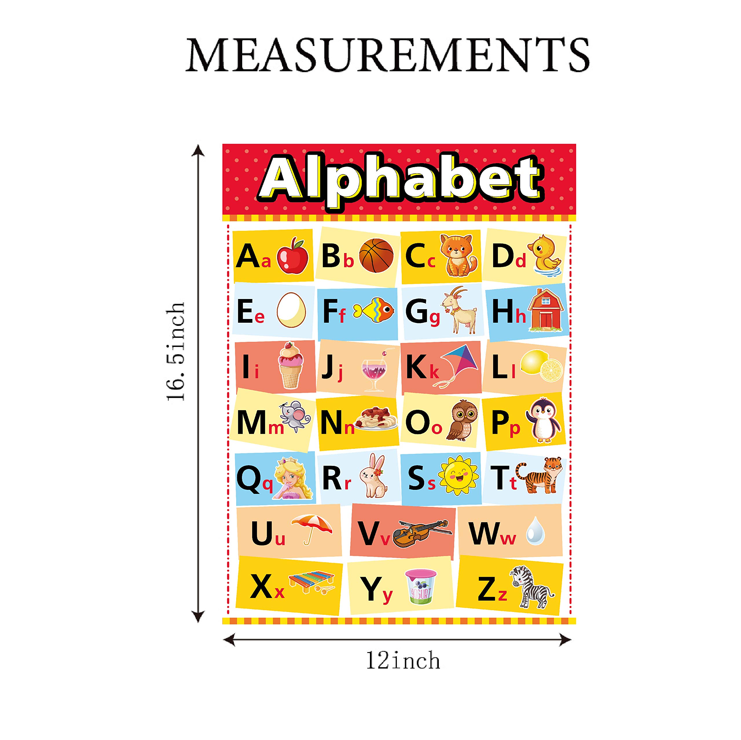 Educational Posters for Preschool & Kindergarten - 12-Piece Set of Large Durable Learning Posters for Toddlers, Elementary Students & Homeschooling - Perfect for Classroom Decor, Homeschool Walls & Kids' Study Areas