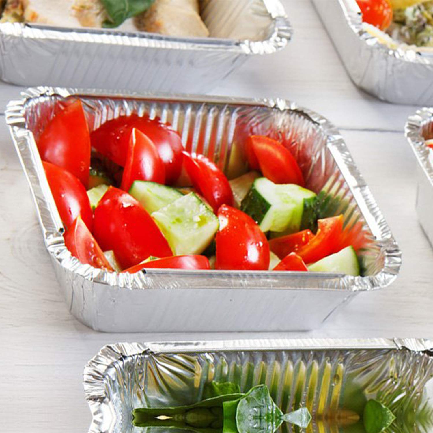 Tiger Chef Aluminum Foil Pans - 60 Pack 1 Lb Disposable Freezer & Oven Safe Containers with Dome Lids for Takeout, Baking, Cooking, Meal Prep & Food Storage | Perfect for Restaurants, Catering & Home Use