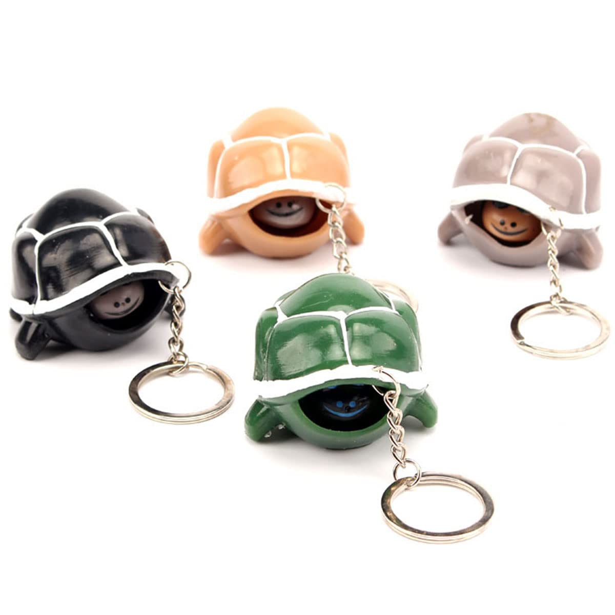 2-Pack Stretchy Turtle Keychain Fidget Toys - Silicone Stress Relief & Anxiety Relief Sensory Toys for Adults & Kids - Random 4 Colors - Perfect for Office, Travel & ADHD Focus Aid