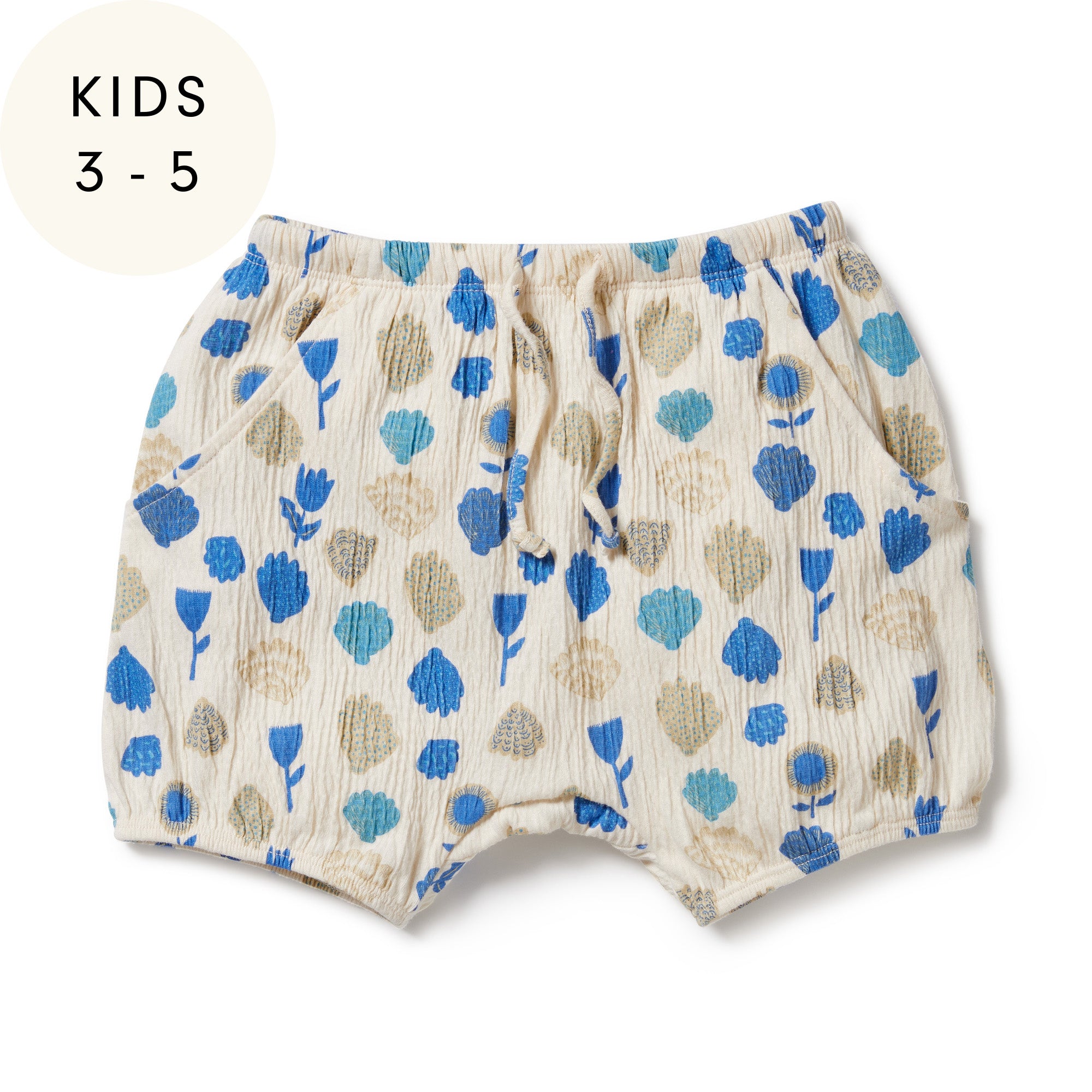 Ocean Breeze Crinkle Bloomer Shorts for Baby Girls - Soft Cotton Bloomer Shorts with Elastic Waist - Perfect for Playtime, Beach & Summer Outfits