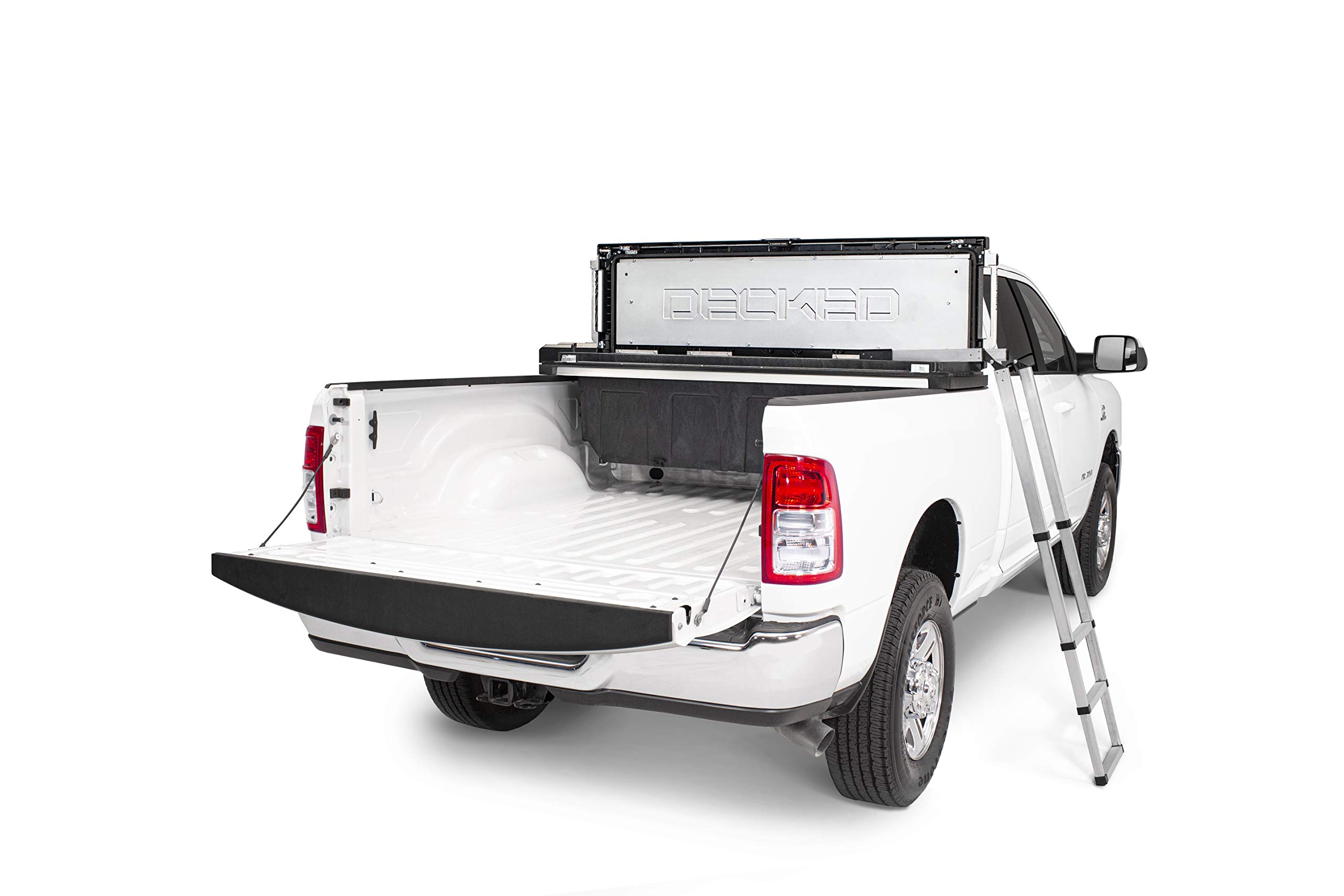 DECKED Full Depth Truck Tool Box with Ladder - Heavy Duty Storage for Pickup Trucks, Work & Outdoor Adventures