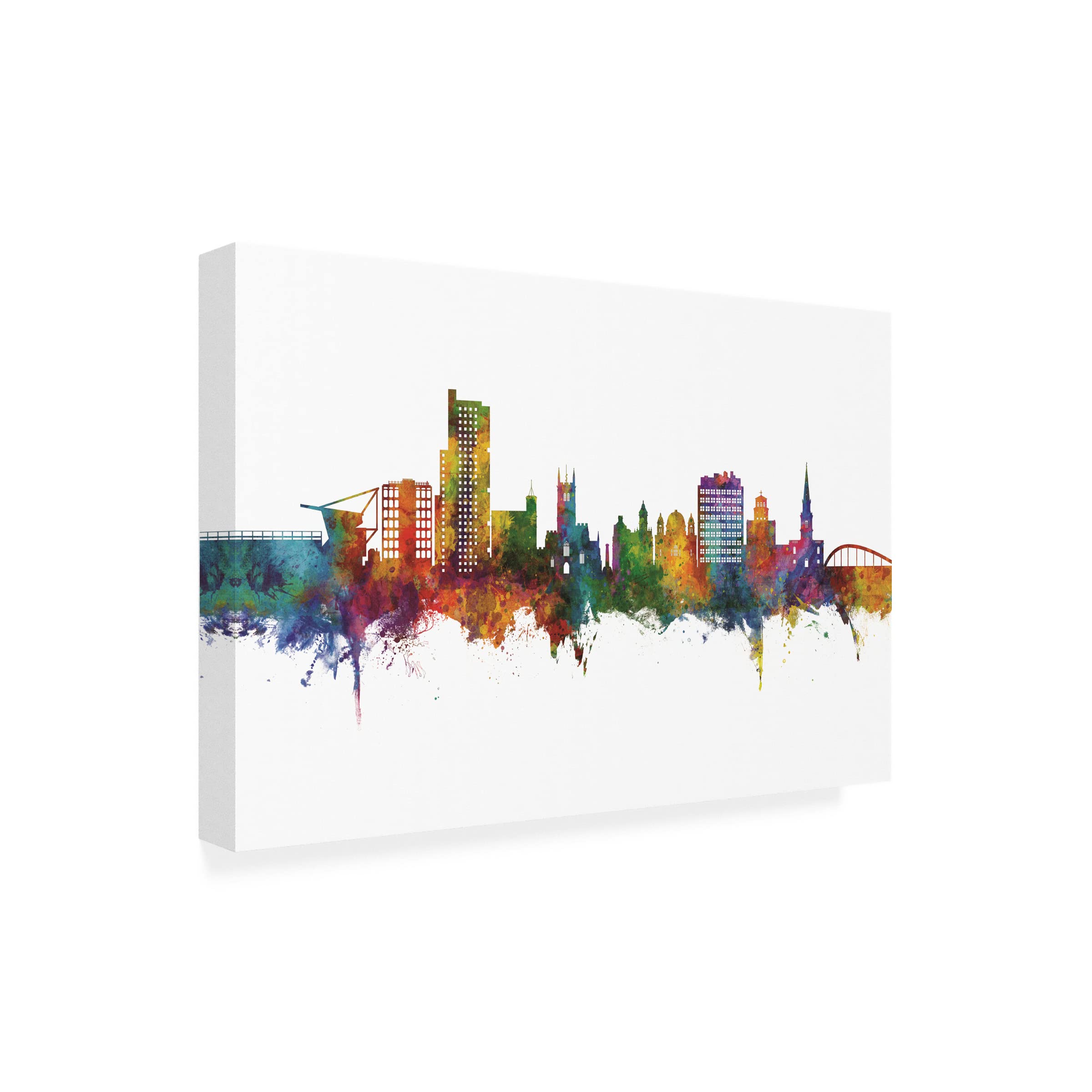 Michael Tompsett 'Wolverhampton England Skyline' Canvas Art Print - Premium Wall Decor for Living Room, Bedroom & Office - Trademark Fine Art Collection