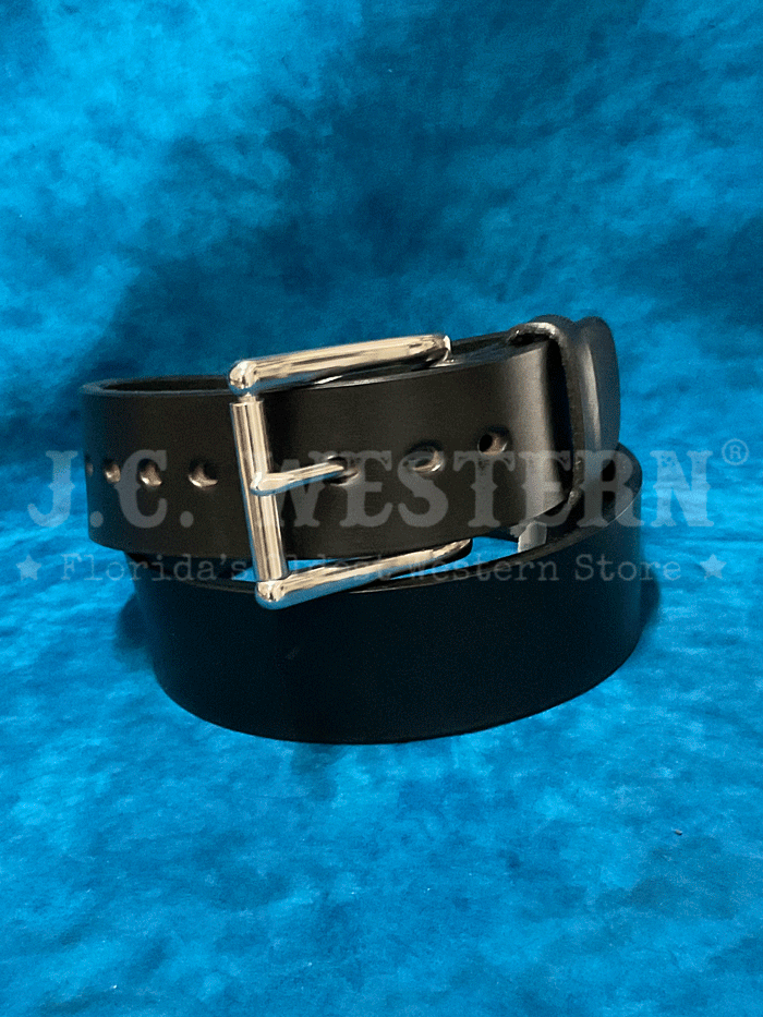 Gingerich 1008 18 Men's Gunsmoke Smooth Heavyweight Extra Wide Gun Belt - Black Leather Belt for Concealed Carry & Western Wear