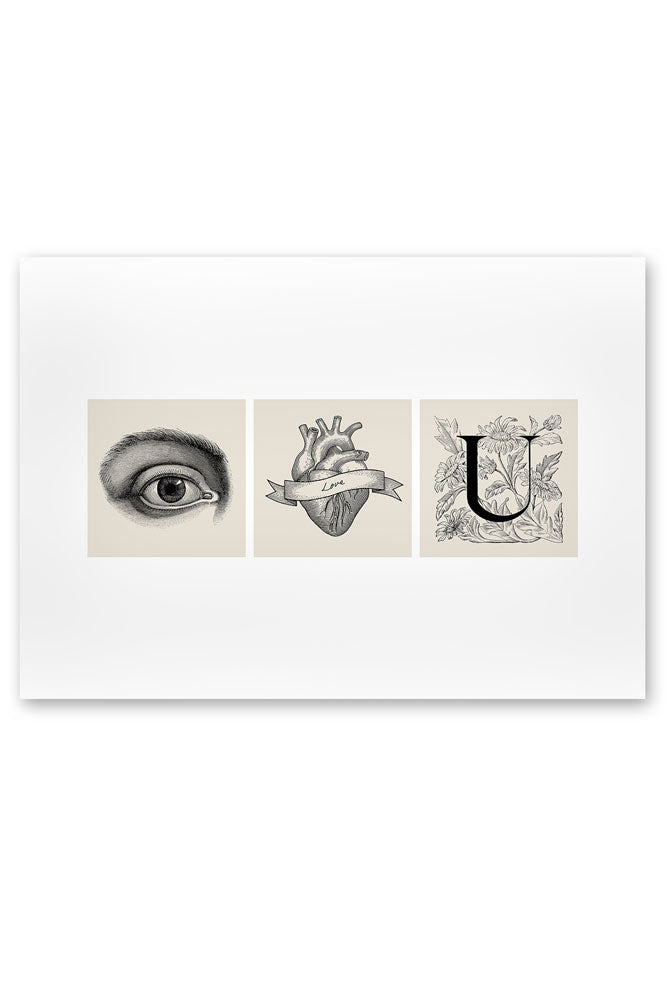 Eye Heart You Art Print - Romantic Love Wall Decor for Bedroom, Living Room & Office - Perfect Gift for Couples & Valentine's Day