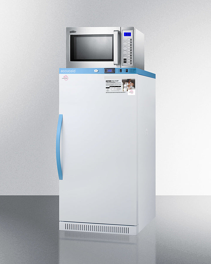 Accucold 8 cu.ft. MOMCUBE Breast Milk Refrigerator with Interior Lockers & Microwave Combo - MLRS8MCLK SCM1000SS - Perfect for Hospitals, Daycares & Breastfeeding Moms