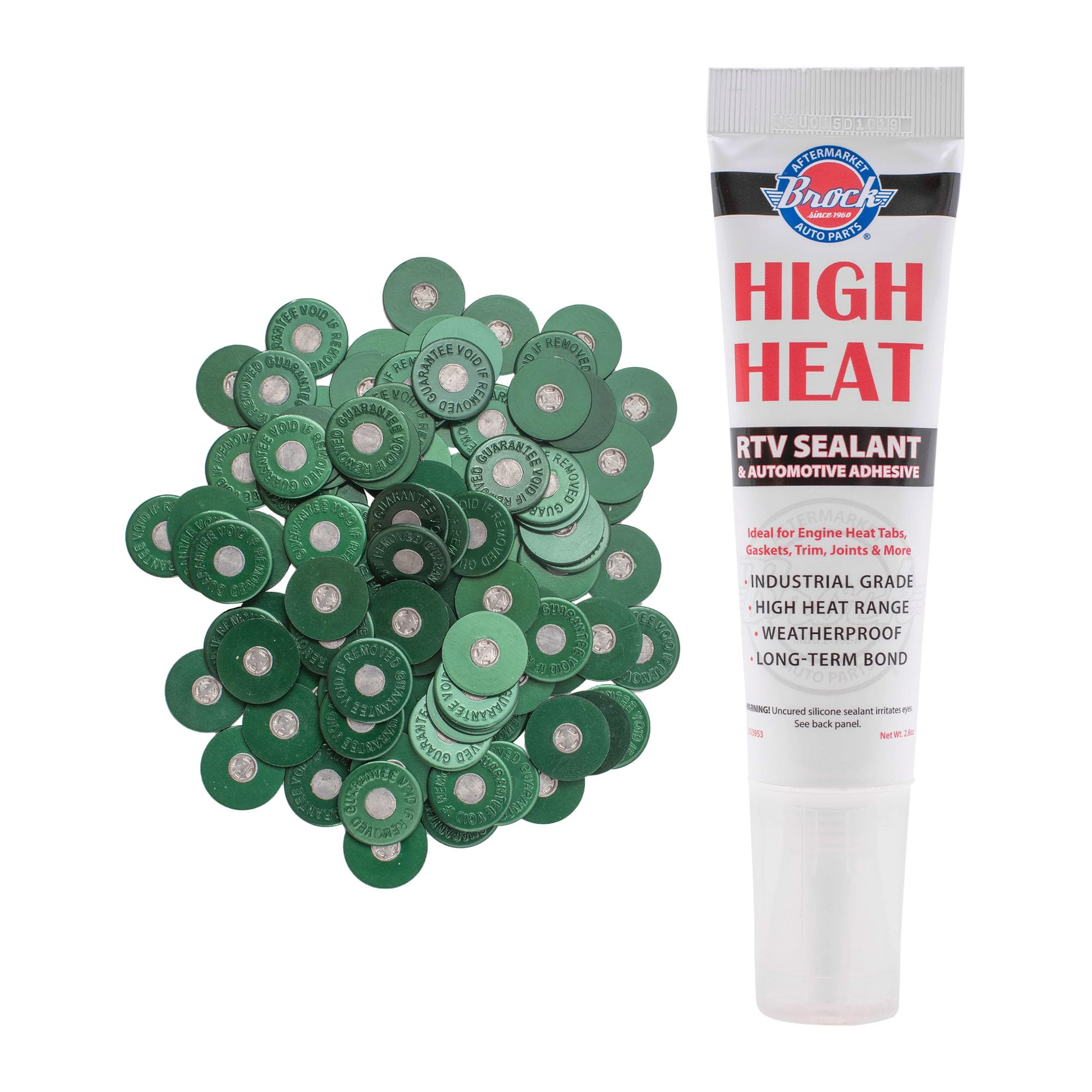 Brock Diesel Engine Heat Tabs with High-Temperature Adhesive - 240-250°F (115-121°C) Melting Point - 100pcs/Tube - Perfect for Diesel Engine Temperature Monitoring & Maintenance