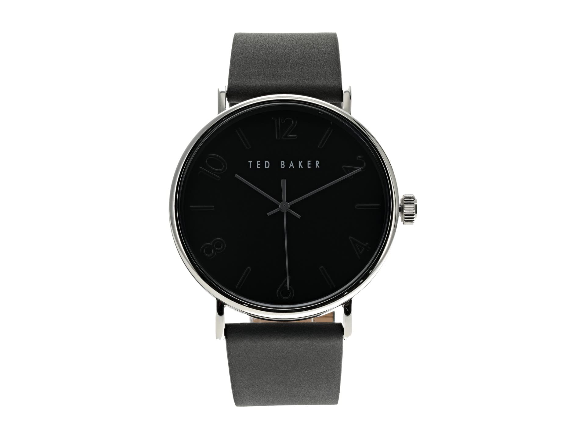 Ted Baker Men's Stainless Steel Quartz Leather Strap Casual Watch - Silver/Black (Model BKPPGF1139I) | Perfect for Business, Office & Everyday Wear