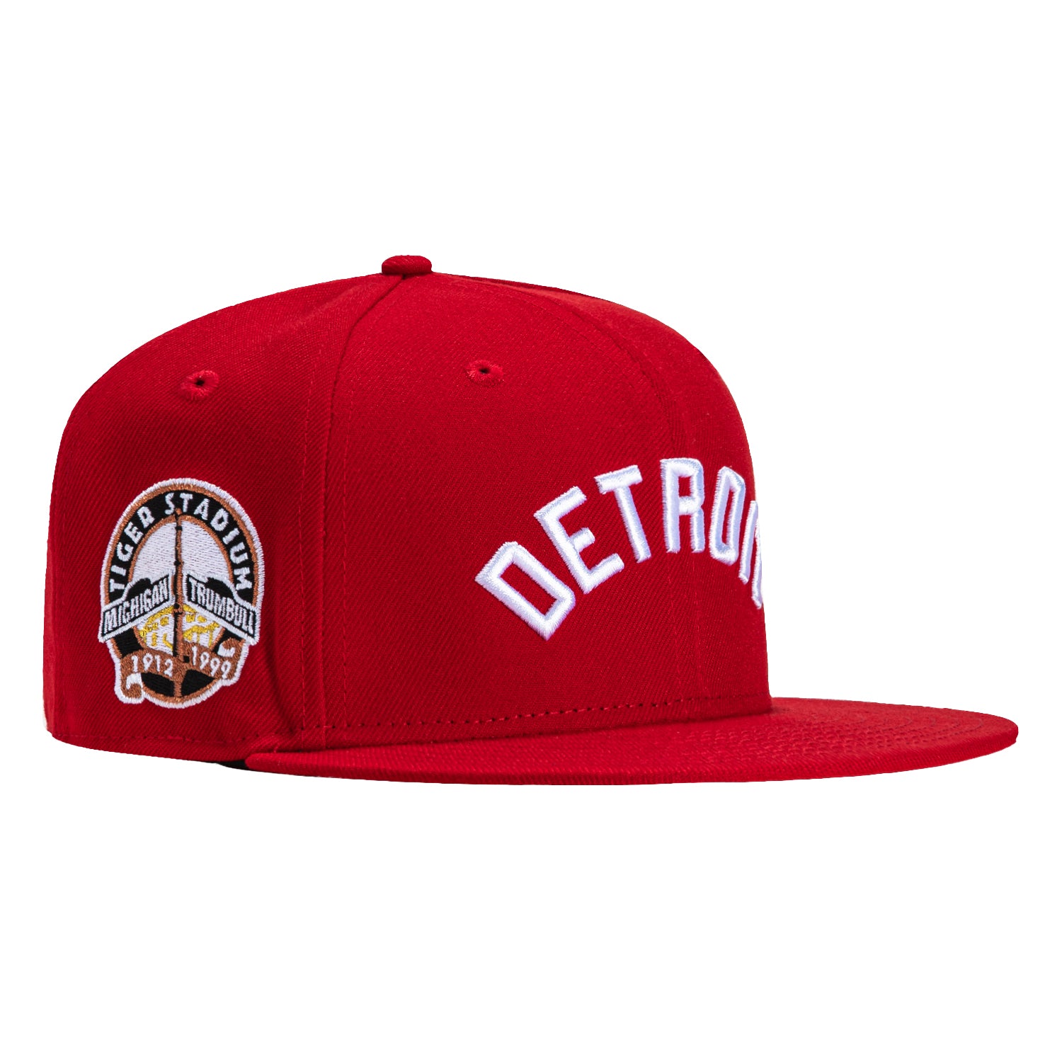 New Era 59Fifty Detroit Tigers MLB Baseball Cap with Stadium Patch - Red & White Snapback Hat for Men's Sports Fan Fashion & Game Day Outfits