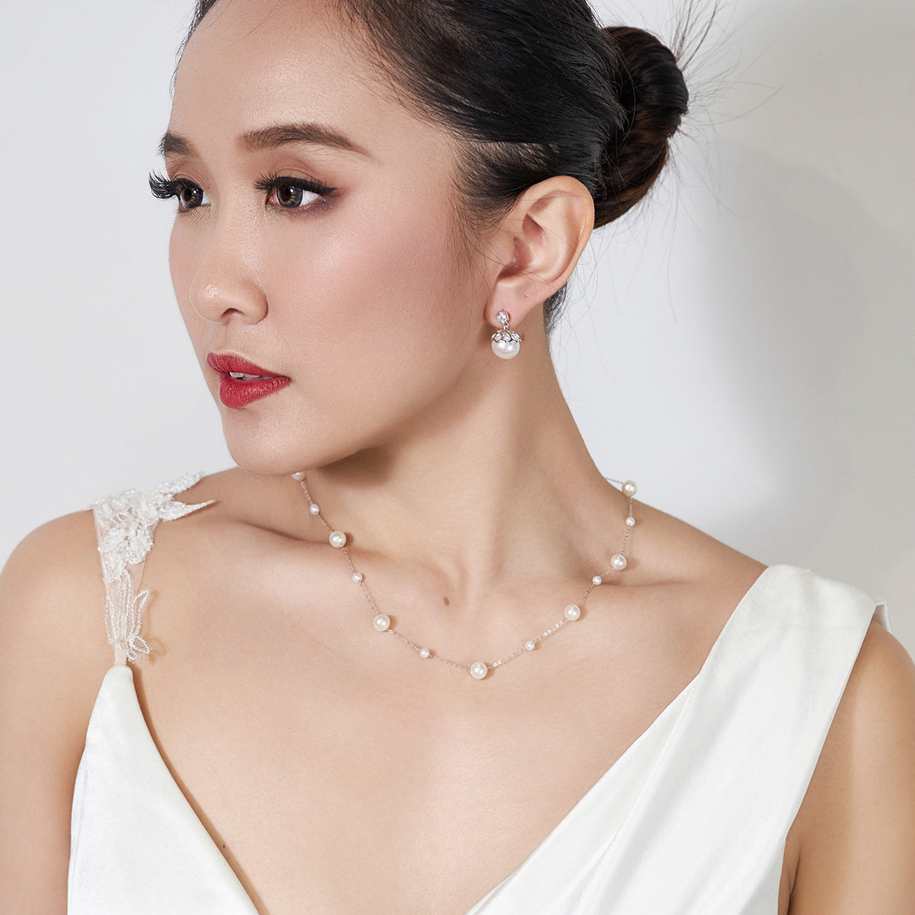 18K Solid Gold Freshwater Pearl Necklace for Women - Elegant Bridal Jewelry Gift, Wedding, Anniversary & Special Occasions