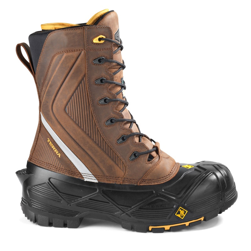 Terra Crossbow Waterproof Winter Safety Boots for Men - Composite Toe Work Boots, TR0A4NPSBRN, Brown - Ideal for Construction, Hiking & Outdoor Work in Cold Weather