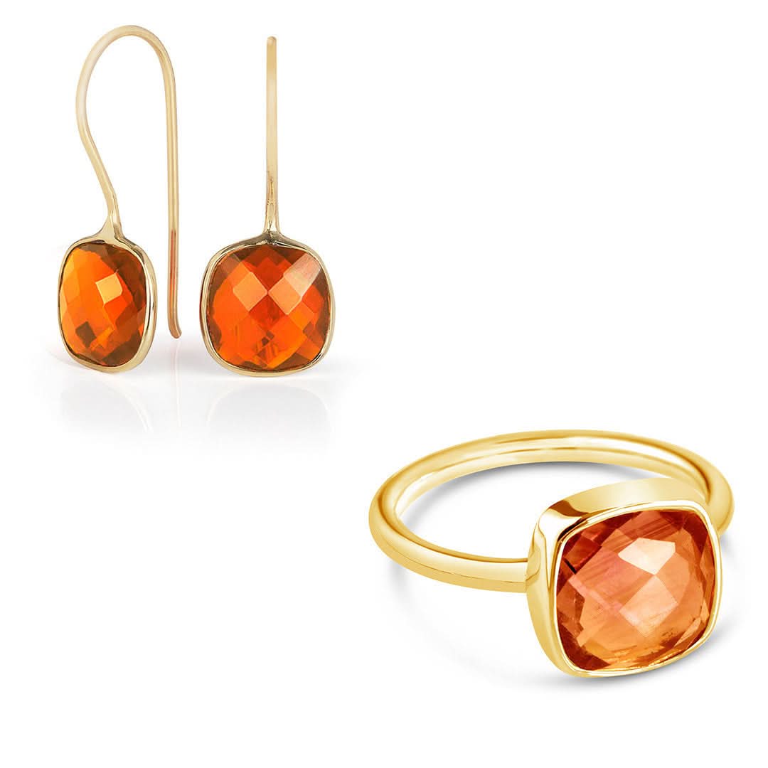 Exquisite Carnelian Cocktail Ring in 14K Gold - Elegant Statement Jewelry for Evening Parties & Special Occasions