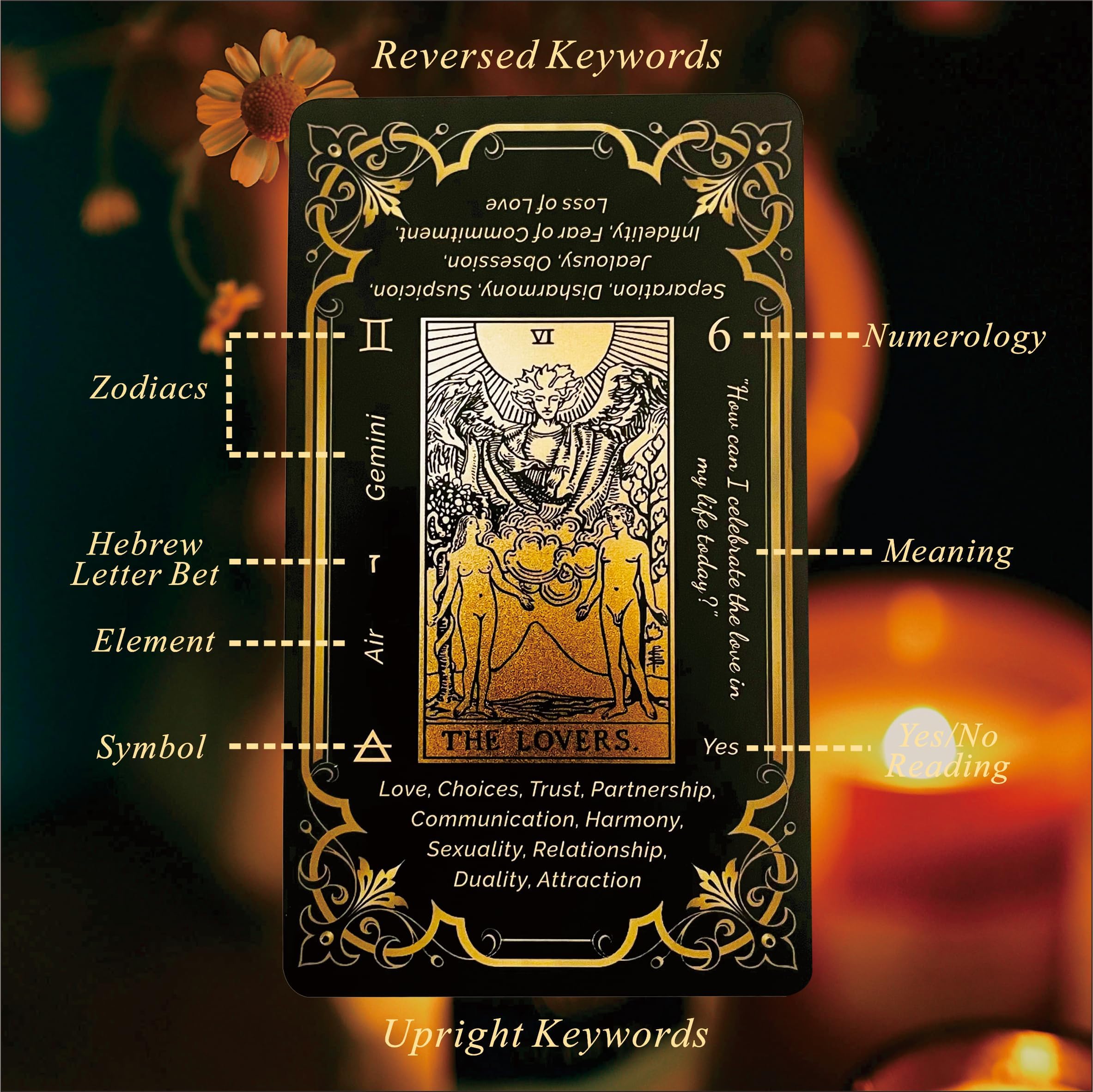 Black Gold Tarot Cards Set for Beginners - 78 Cards with Meanings, Guide Book & Gold Gilded Edges | Perfect for Divination, Meditation & Spiritual Guidance